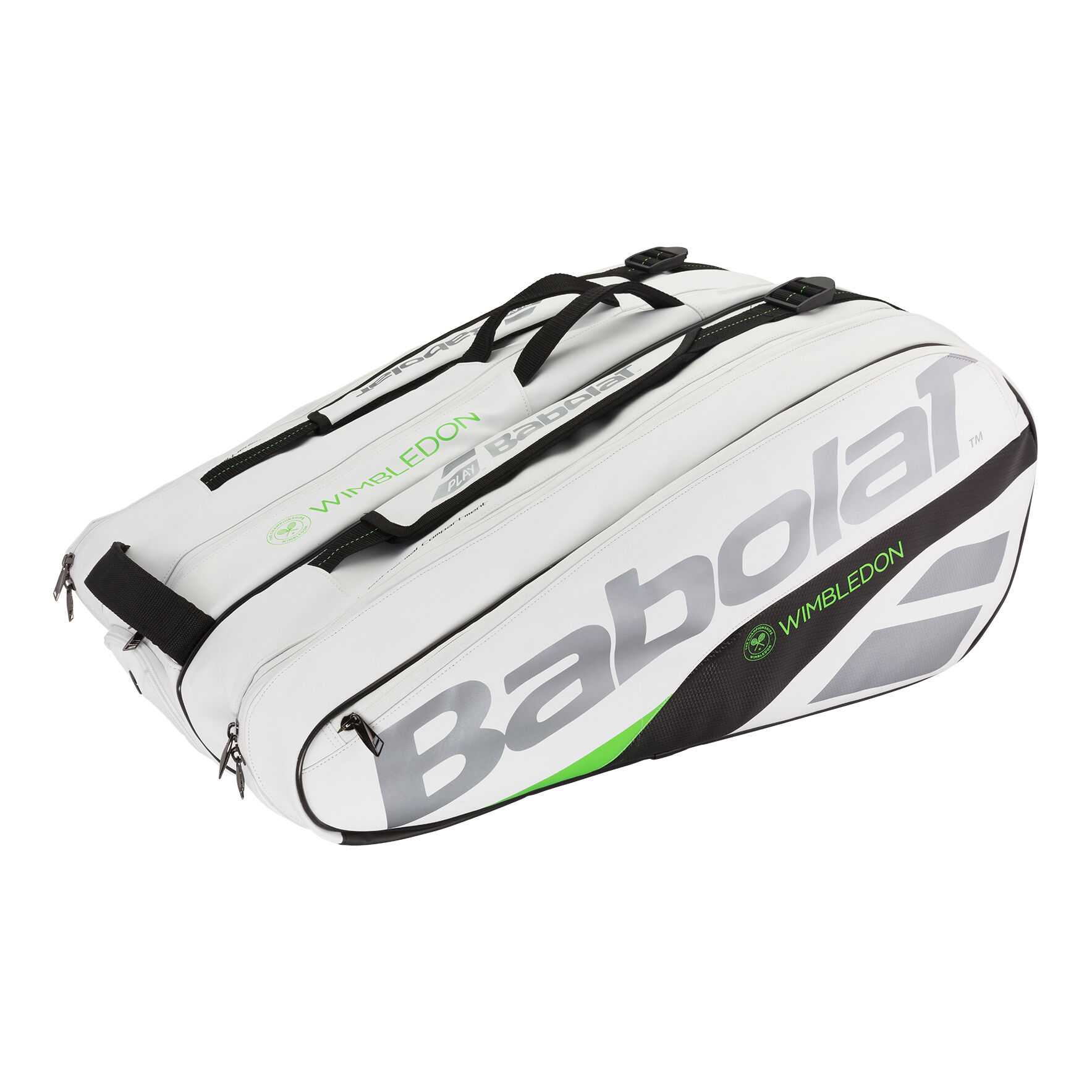 Pure Racket Holder X12 Wimbledon Schlagertasche WeiB Grau