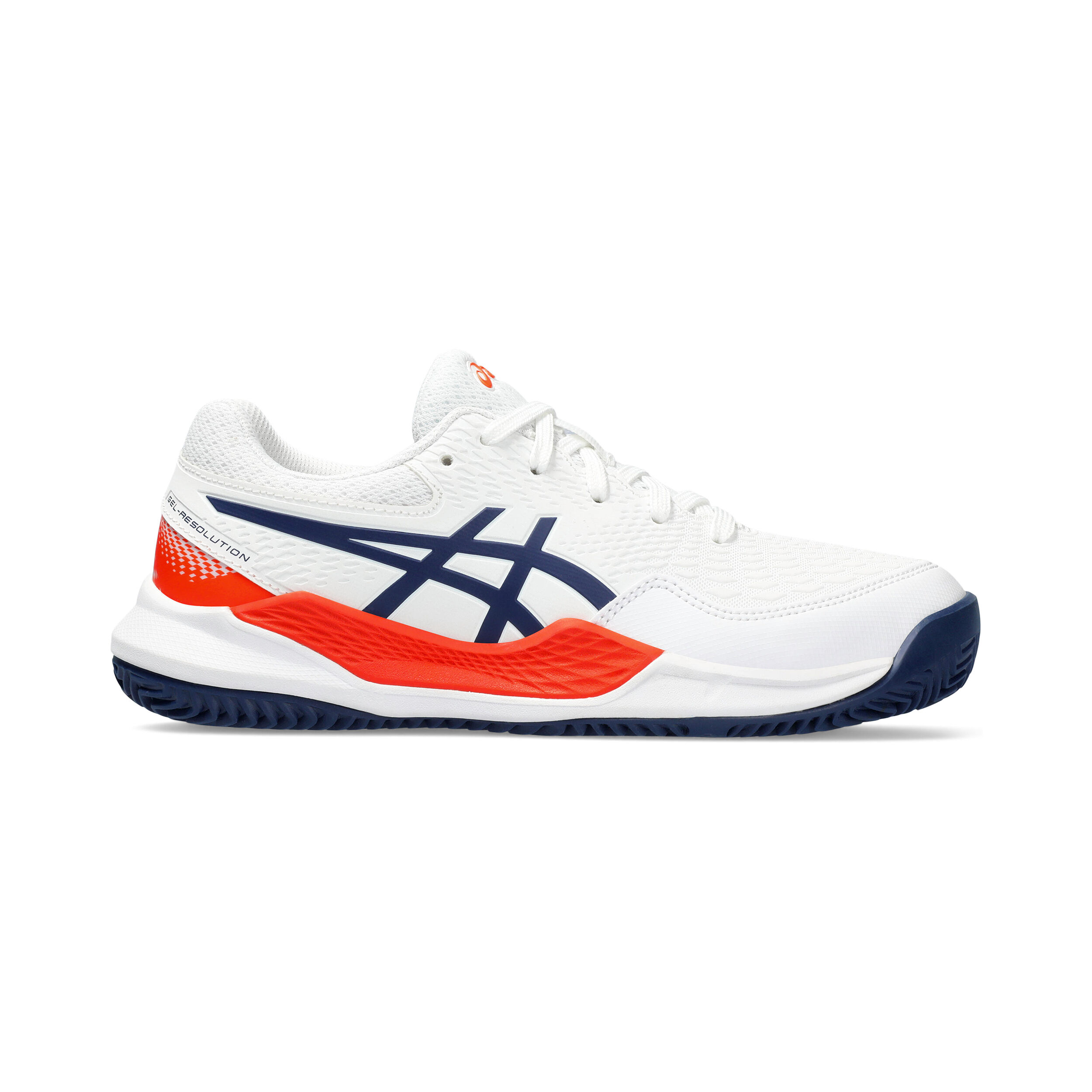 Gel Resolution 9 GS Sandplatzschuh Kinder WeiB Dunkelblau