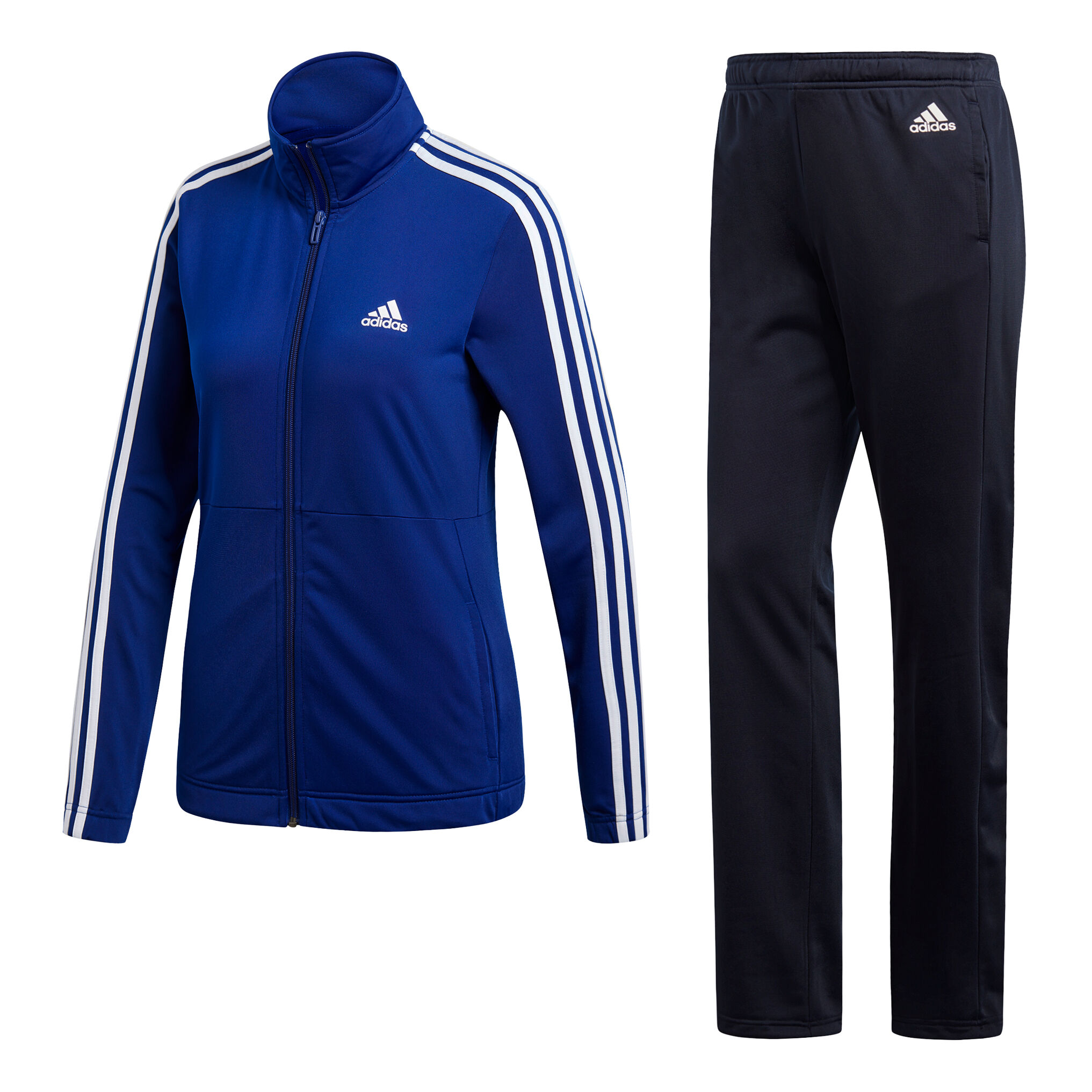 adidas Back2Basic 3 Stripes Trainingsanzug Damen Blau adidas Back2Basic 3 Stripes Trainingsanzug Damen Blau