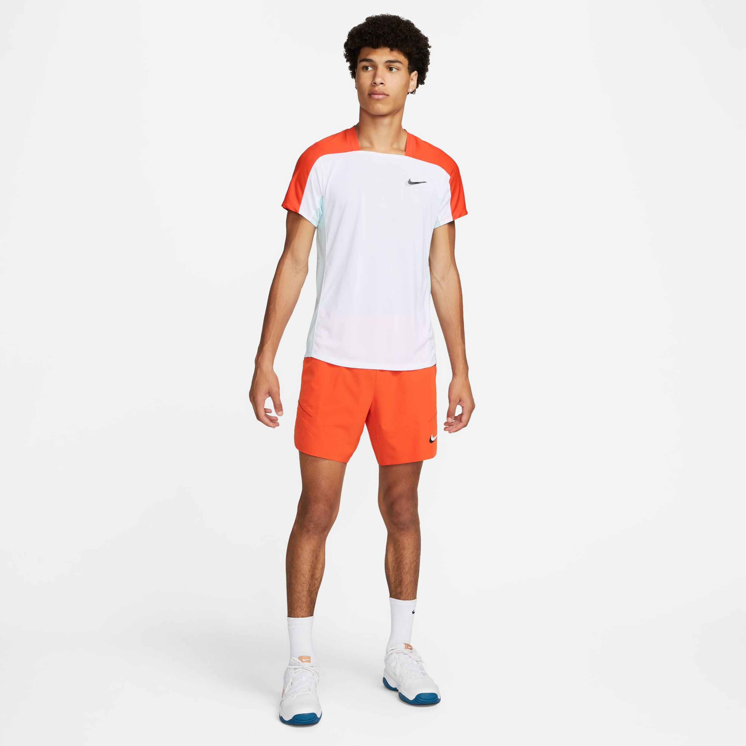 Dri Fit Slam T Shirt Herren WeiB Orange