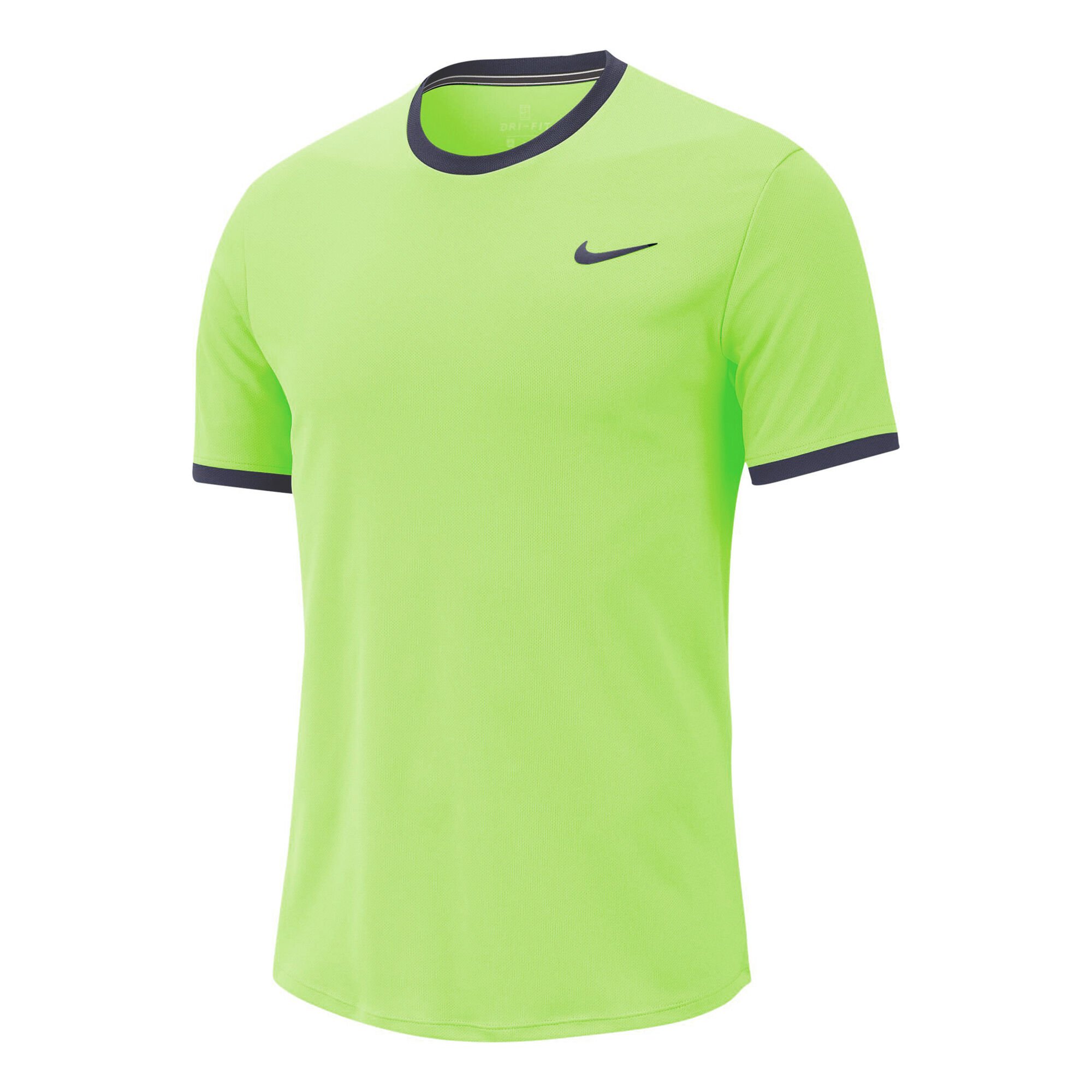 Nike Court Dri Fit T Shirt Herren Neongrun Dunkelblau Online