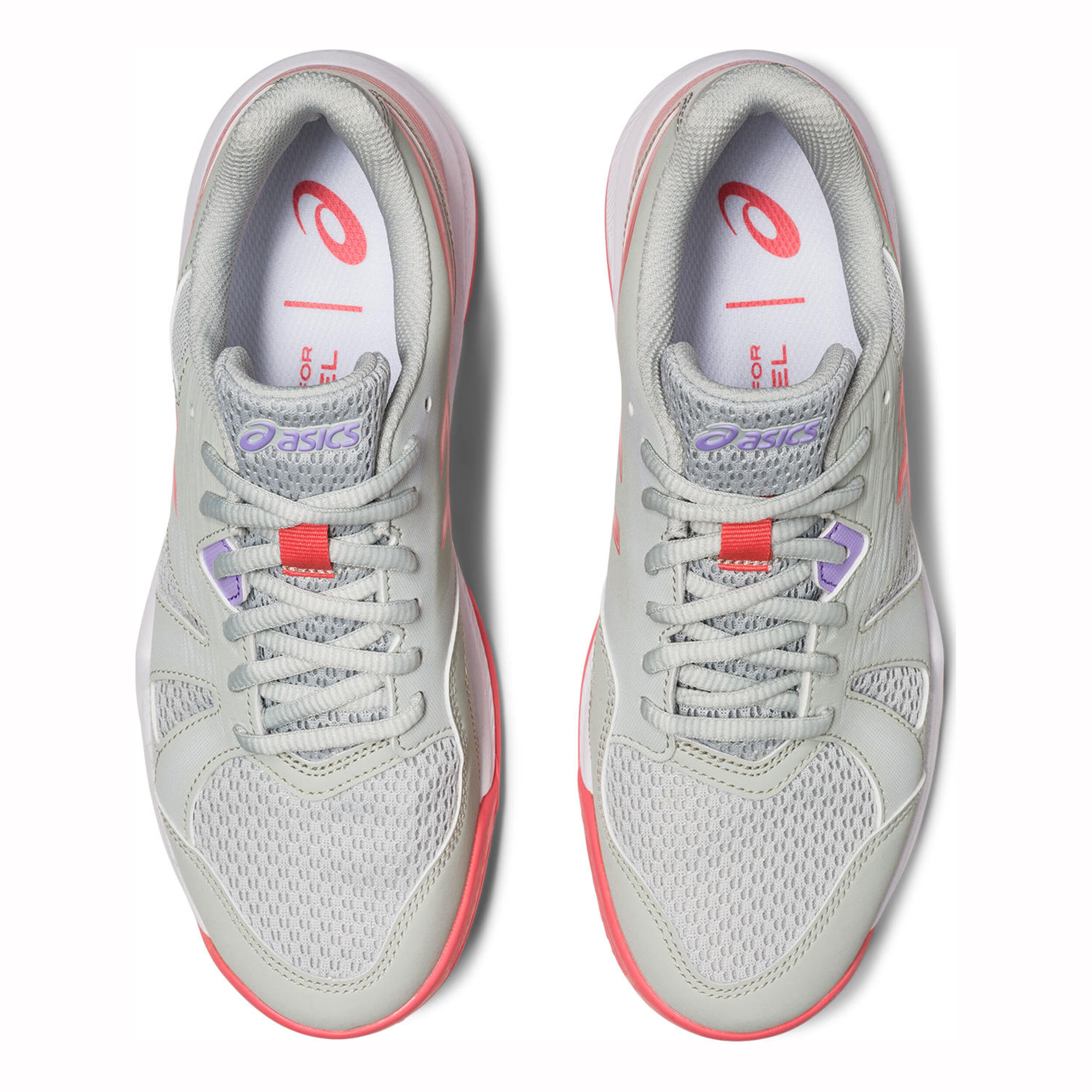 Gel Padel Pro 5 Padelschuh Damen Hellgrau Koralle
