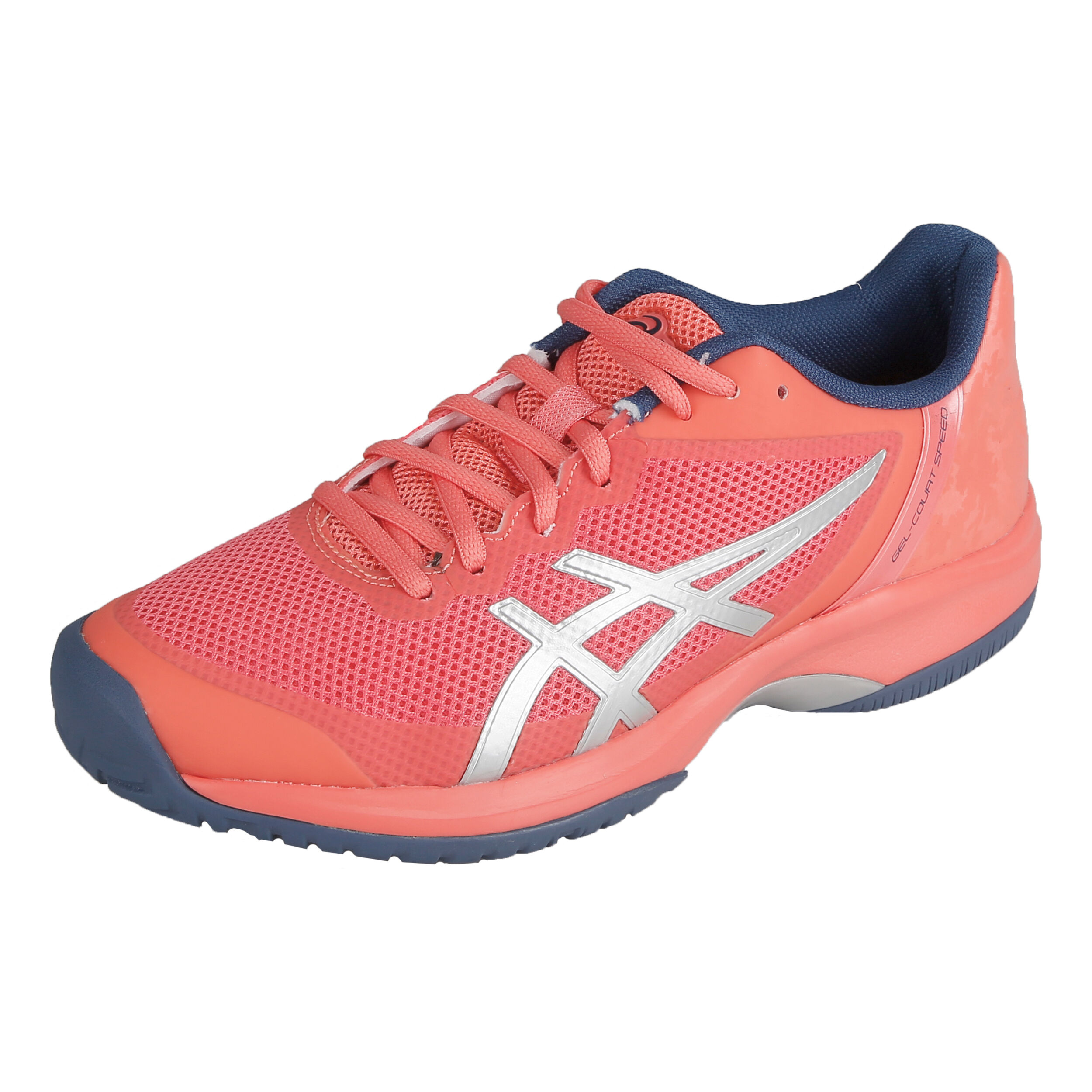 Gel Court Speed Allcourtschuh Damen Koralle Dunkelblau