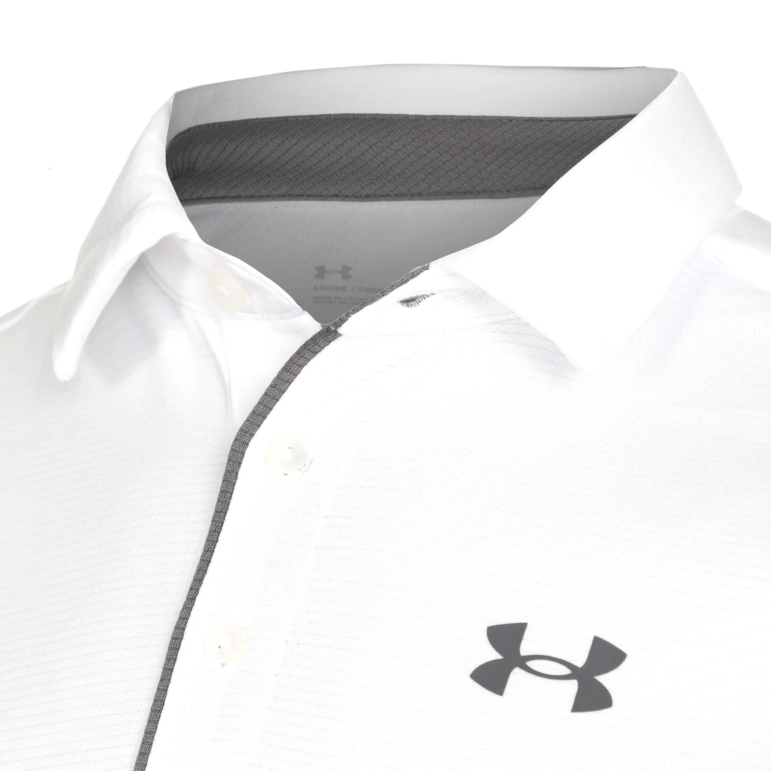 Tech Polo Herren WeiB Grau