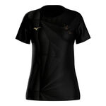 Mizuno Laufshirt Mizuno Active DryAeroFlow Graphic Laufshirt Damen - schwarz, gold