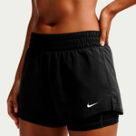 Nike Oberbekleidung Nike Dri-Fit One Mid Rise 2in1 3in Shorts Damen-schwarz, wei&szlig;