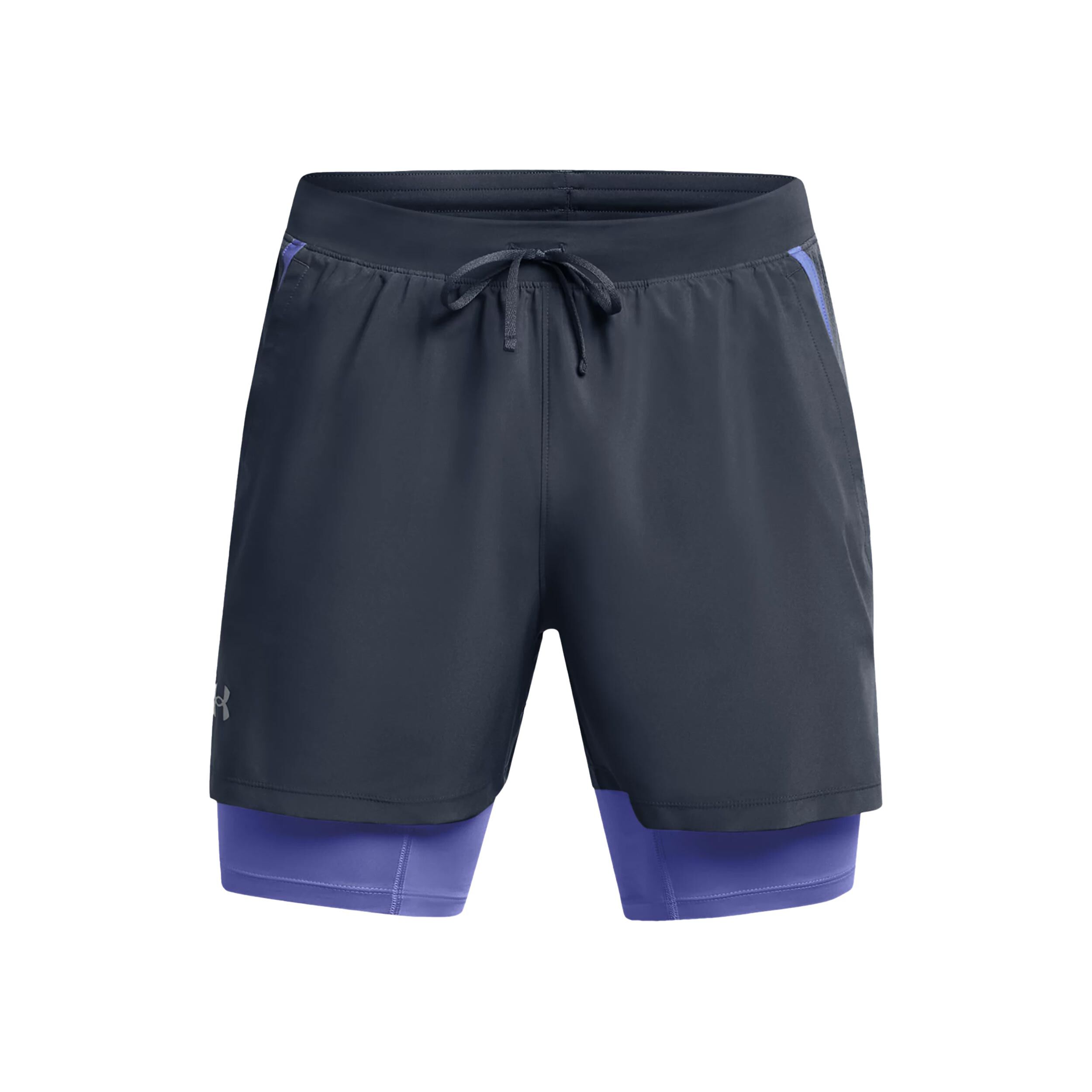 Launch 5 Inch 2 in 1 Shorts Herren Grau Lila