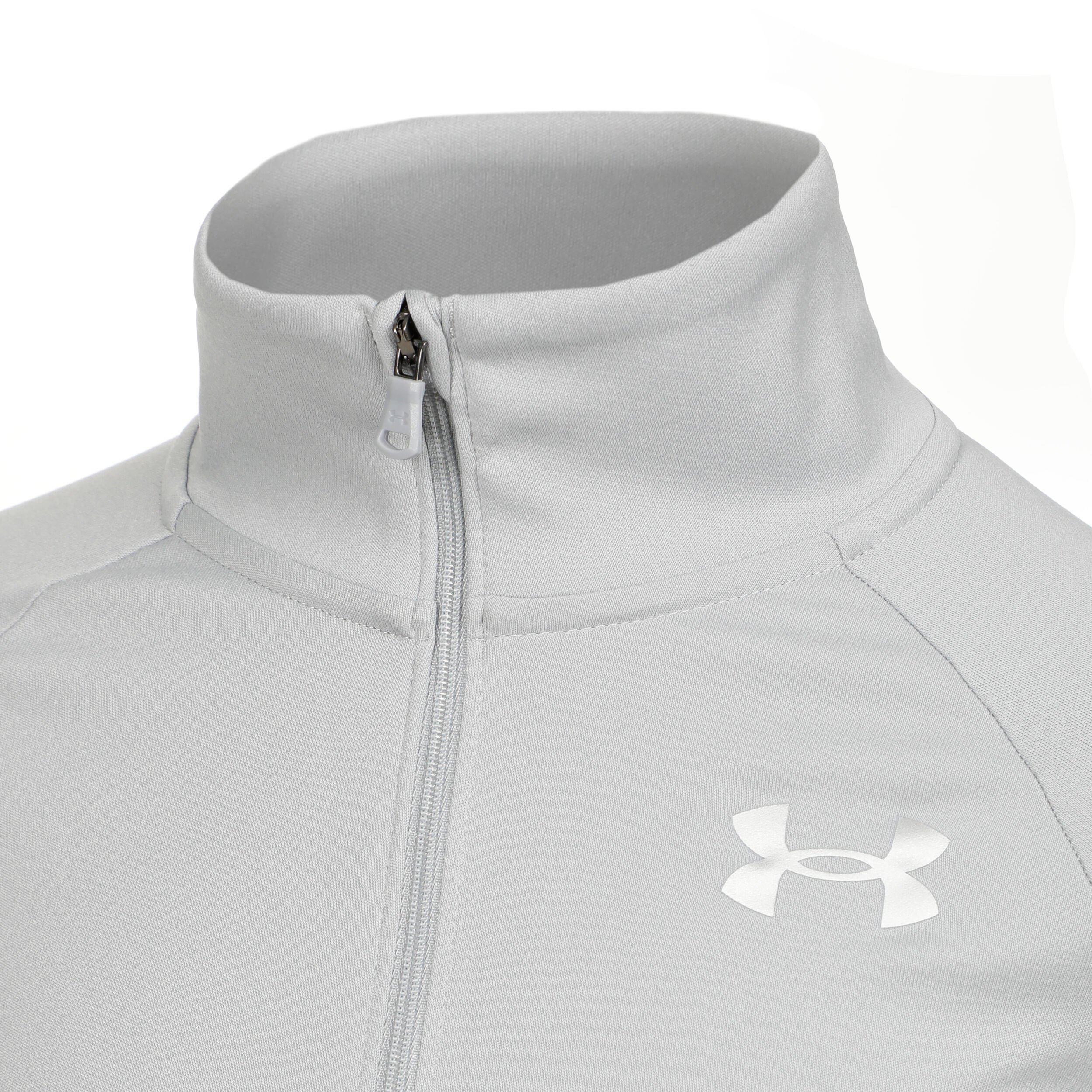 Tech Graphic Half Zip Longsleeve Madchen Hellgrau Silber