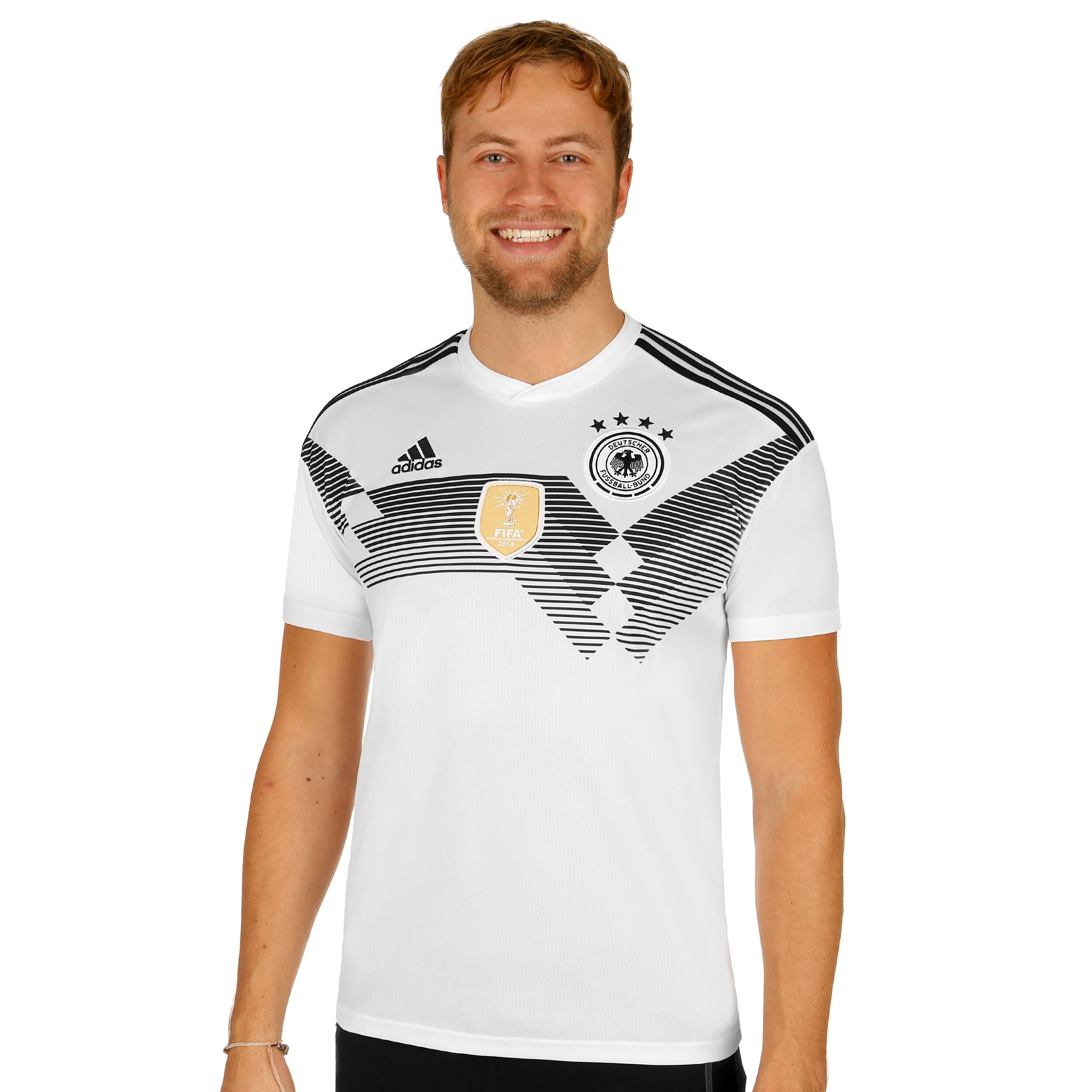 DFB WM 2018 T Shirt Herren WeiB Schwarz