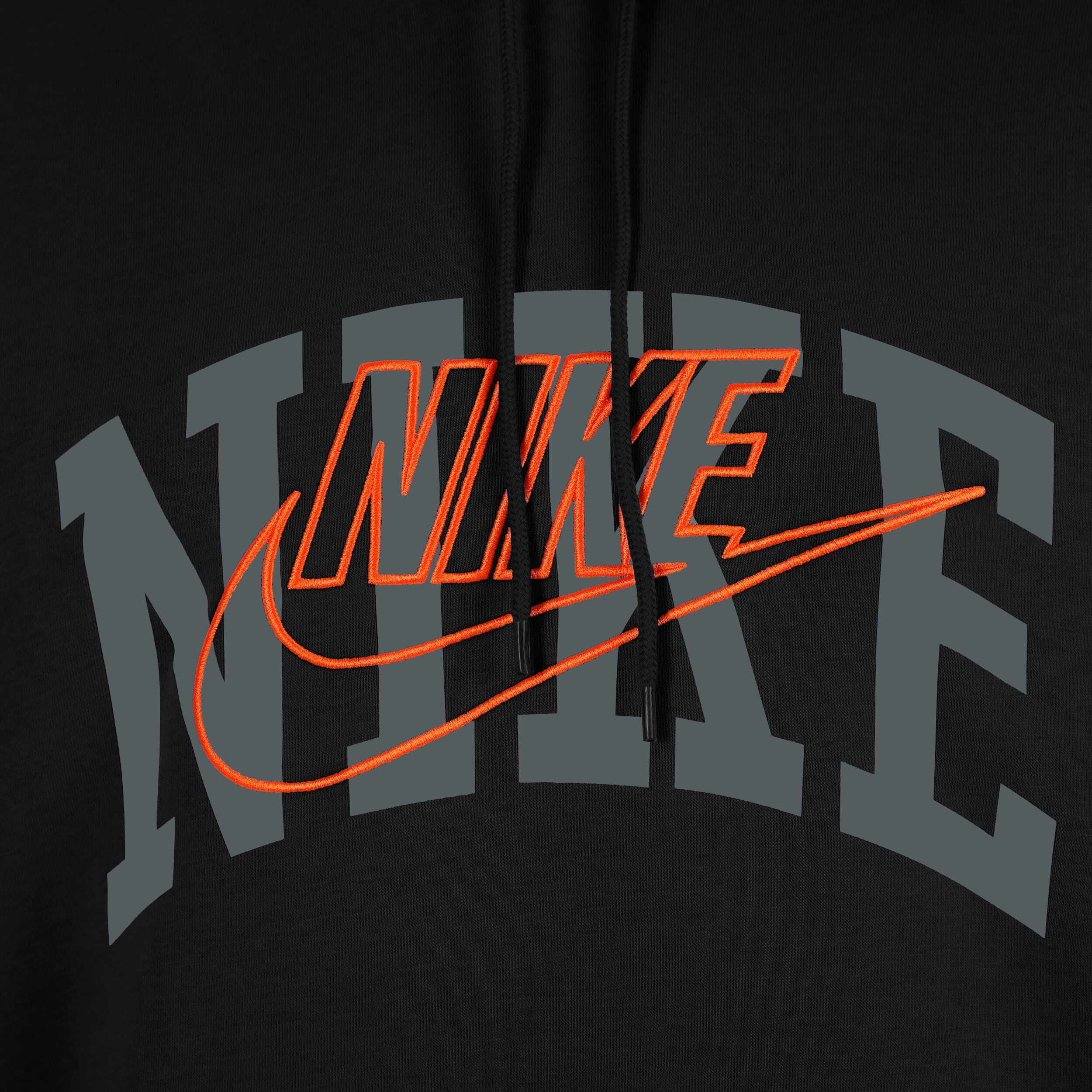 Club Hoody Herren Schwarz Orange