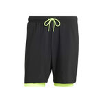 adidas Bekleidung adidas 7in Club 2In1 Shorts Herren-Schwarz,Neongr&uuml;n
