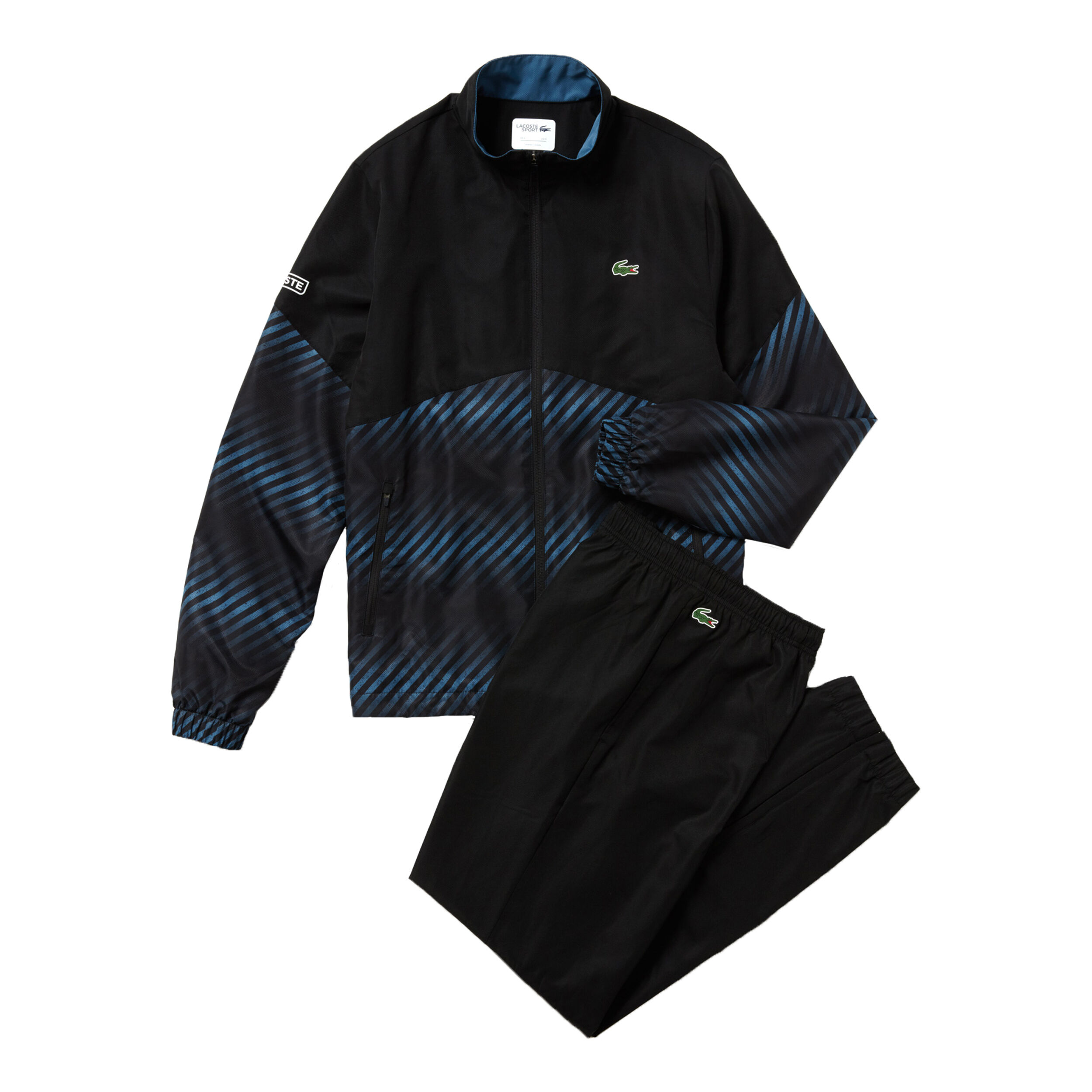 Black and blue lacoste tracksuit best sale