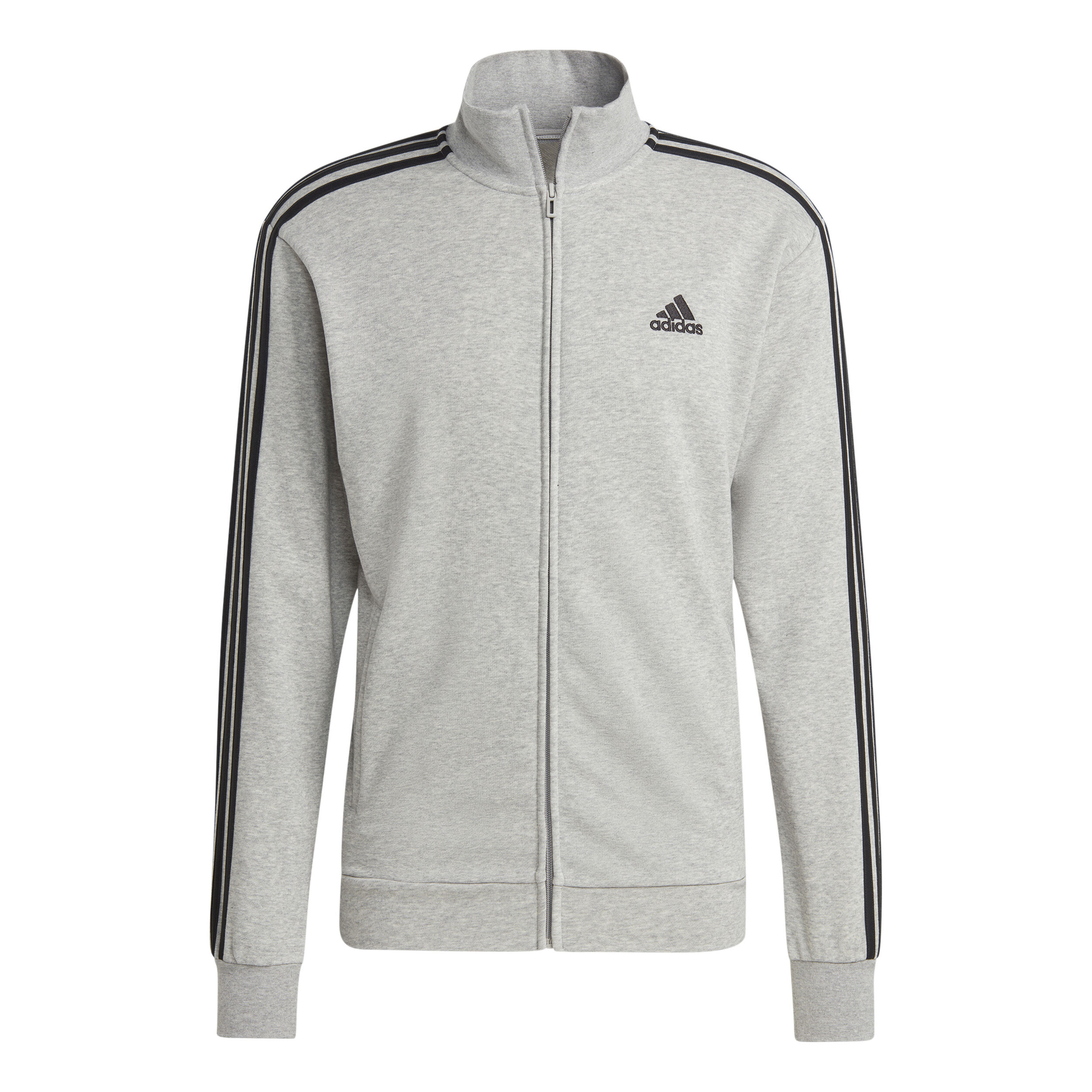 adidas Sportswear Basic 3 Stripes French Terry Trainingsanzug Herren Grau Schwarz online kaufen Tennis Point DE