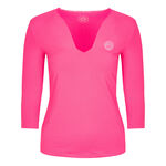 BIDI BADU Bekleidung BIDI BADU Ariana Tech V-Neck Longsleeve Damen - pink, weiß