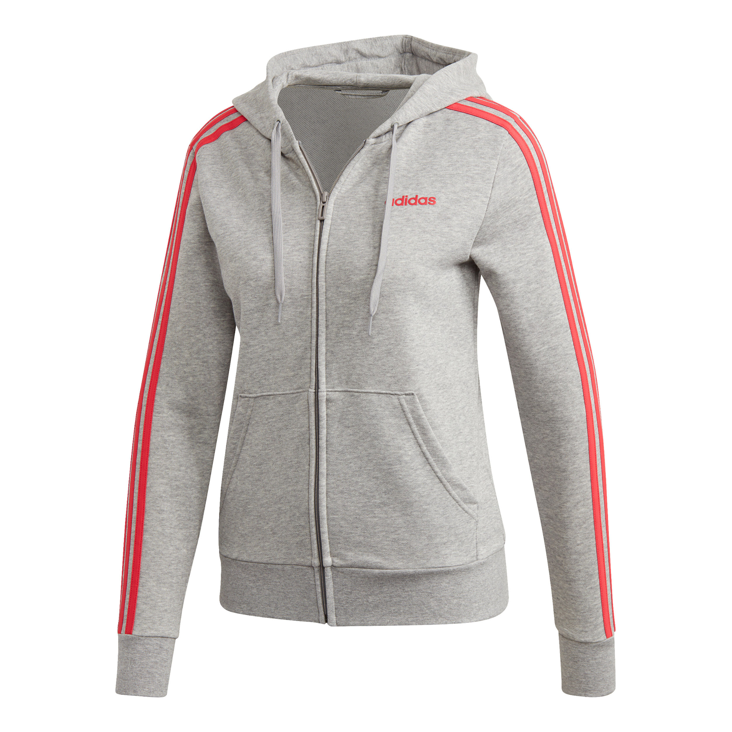 adidas Essentials 3 Stripes Sweatjacke Damen Hellgrau Koralle online kaufen Tennis Point DE