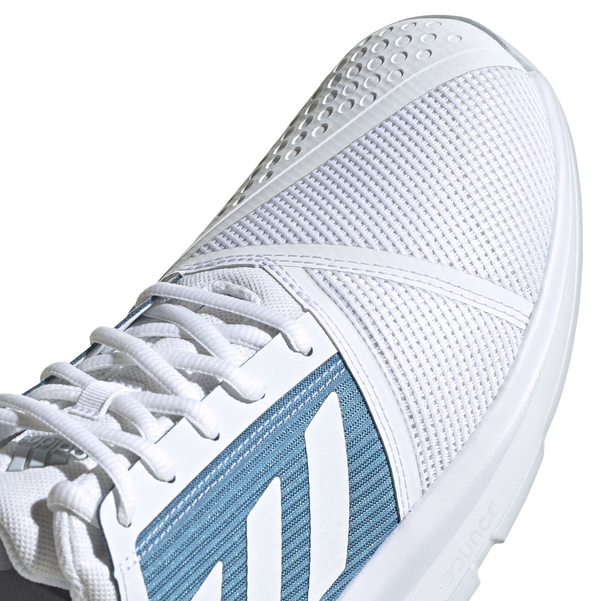 Adidas men's courtjam bounce tennis shoes white and shock cyan cheap