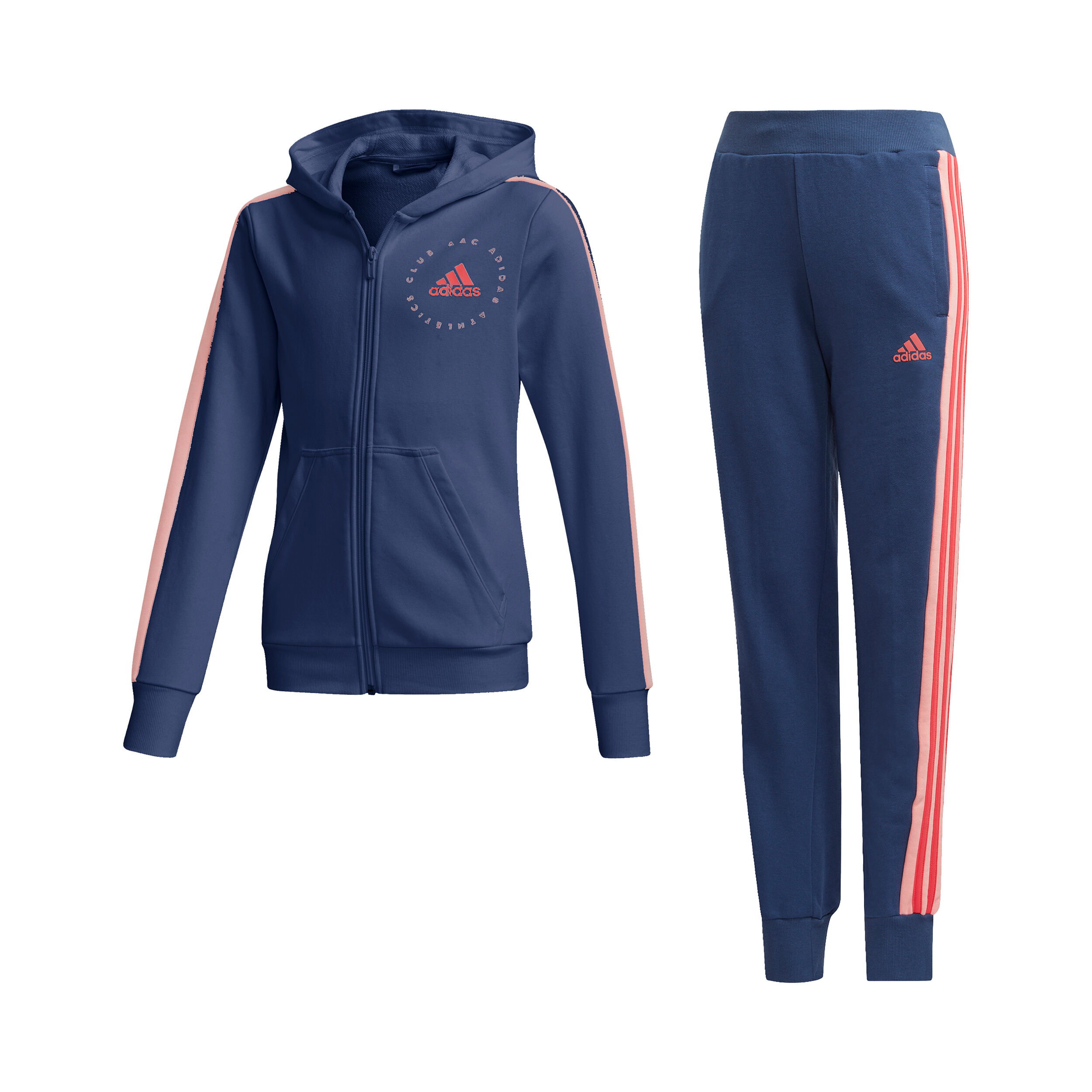 adidas Hooded Trainingsanzug Madchen Dunkelblau Pink online kaufen Tennis Point DE