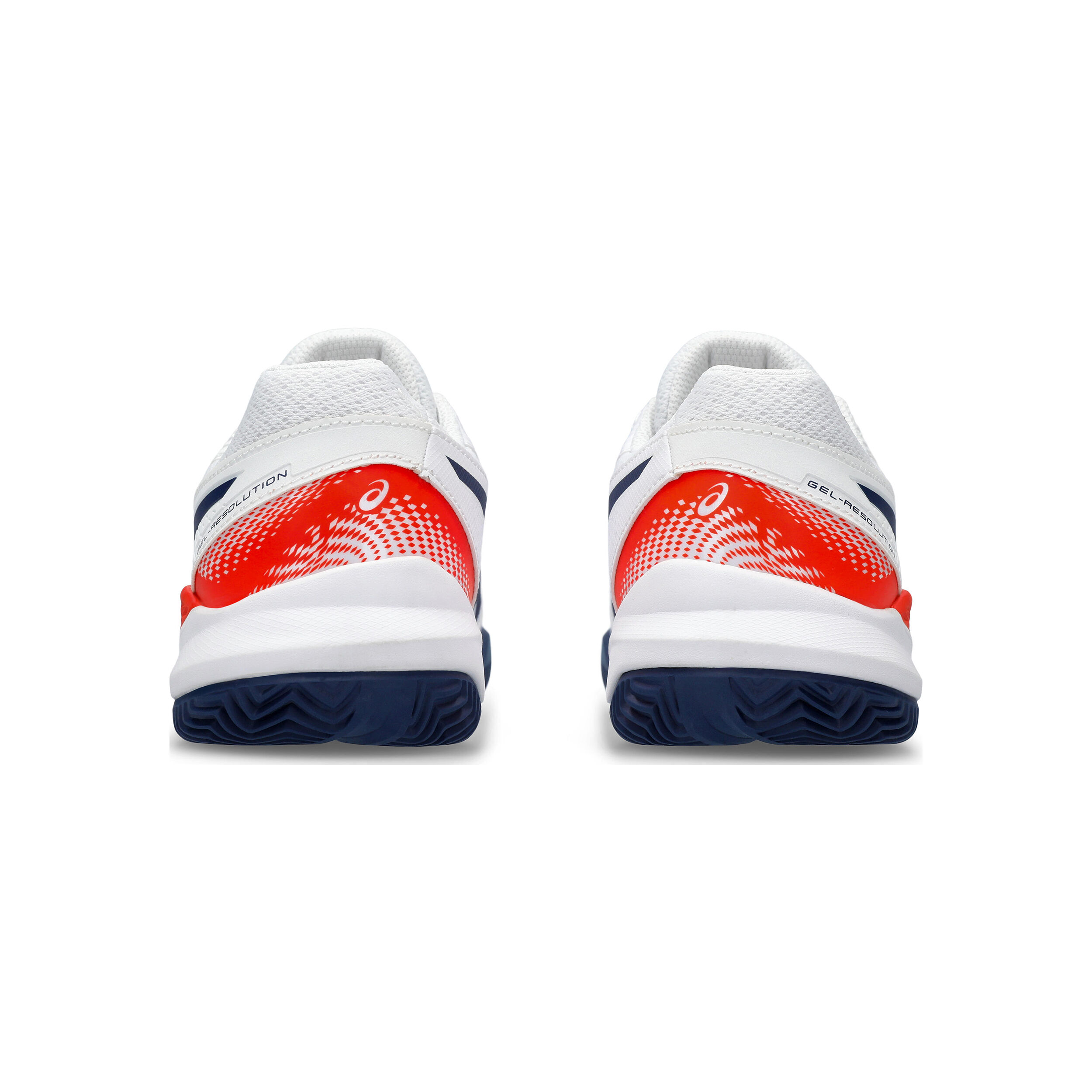 Gel Resolution 9 GS Sandplatzschuh Kinder WeiB Dunkelblau