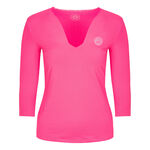 BIDI BADU Bekleidung BIDI BADU Ariana Tech V-Neck Longsleeve Damen - pink, weiß