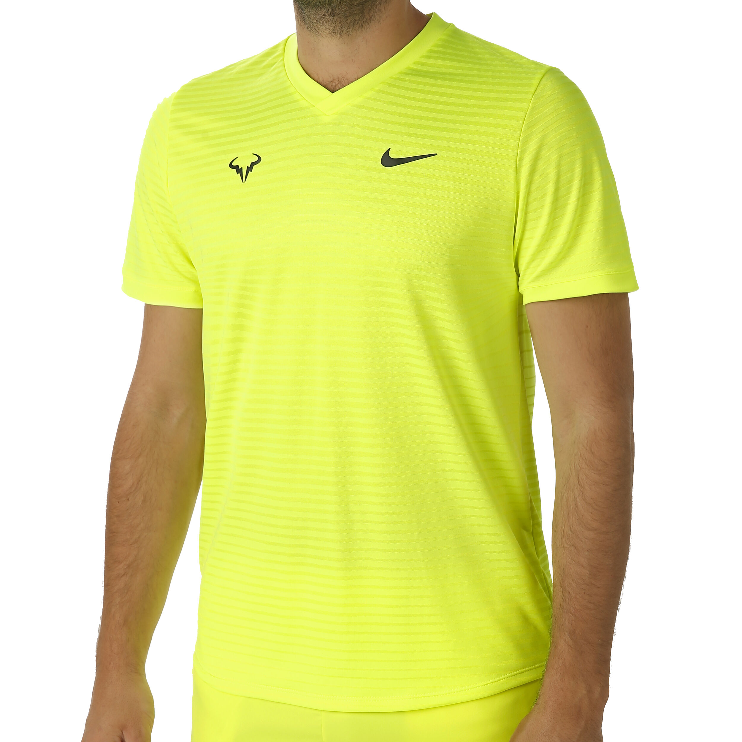 Rafael Nadal Challenger T Shirt Herren Neongelb Schwarz
