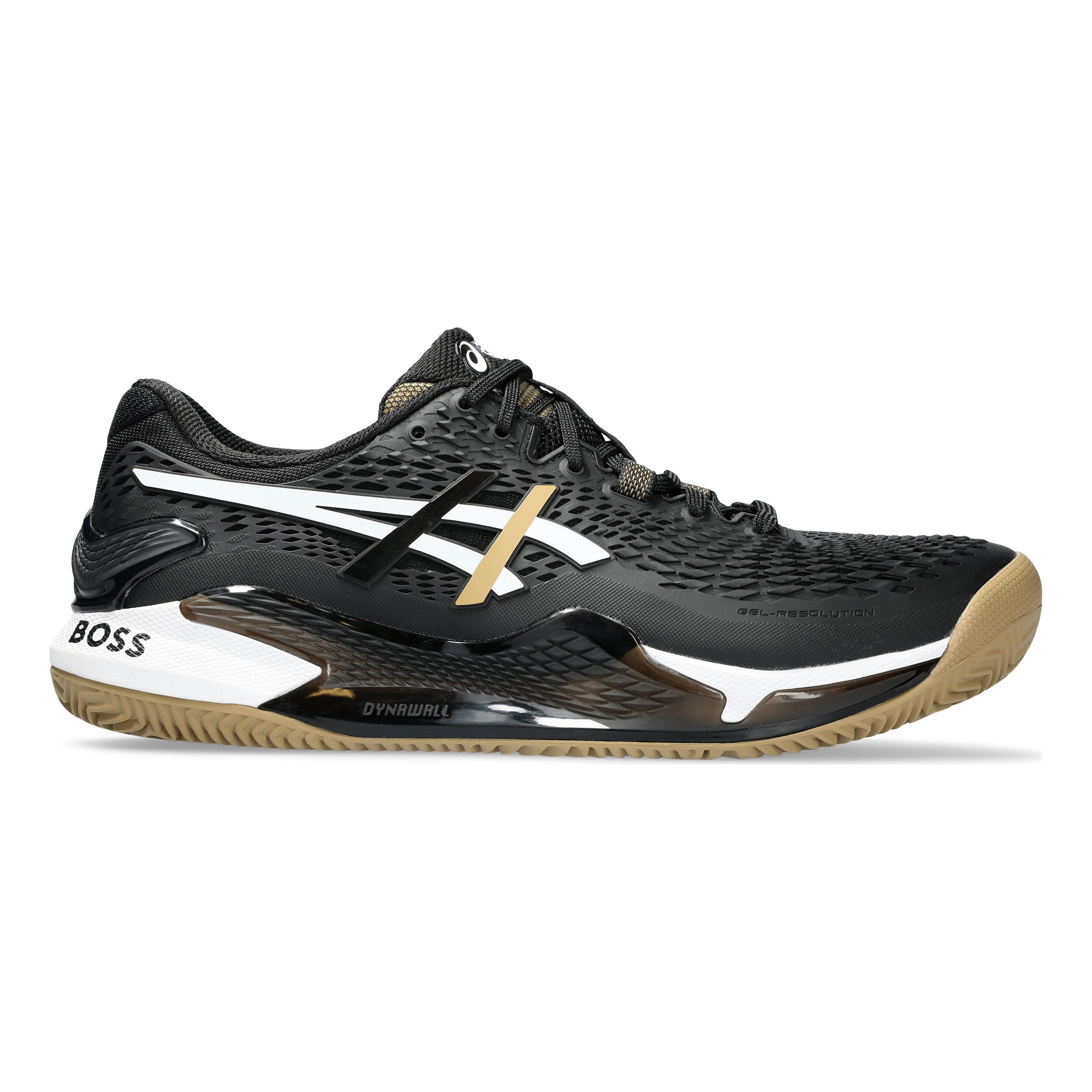 ASICS Gel Resolution 9 Boss Sandplatzschuh Herren Schwarz Caramel online kaufen Tennis Point DE