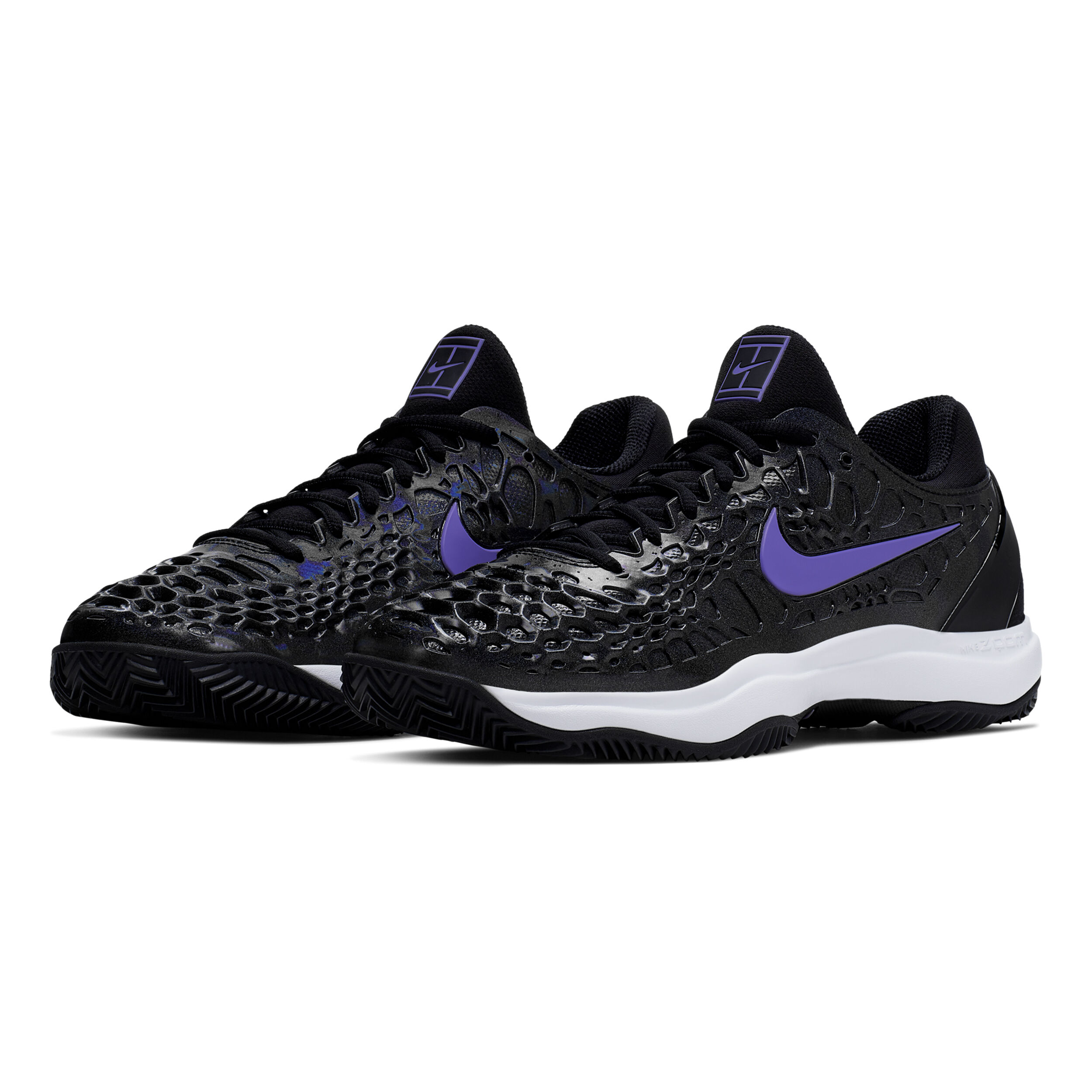 Rafael Nadal Zoom Cage 3 Clay Sandplatzschuh Herren Schwarz Flieder