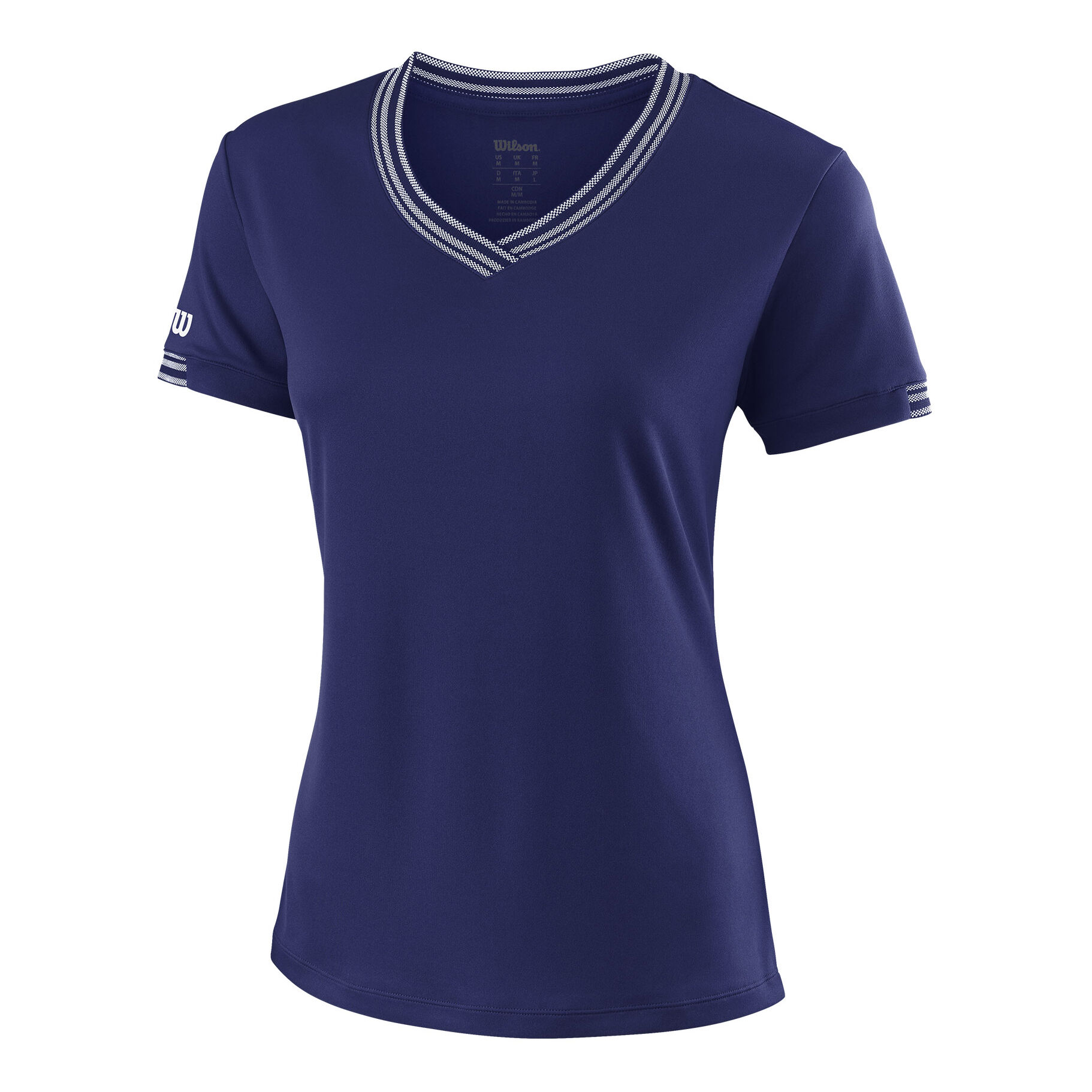 Wilson Damen Team V-Neck  T-Shirt weiß NEU 