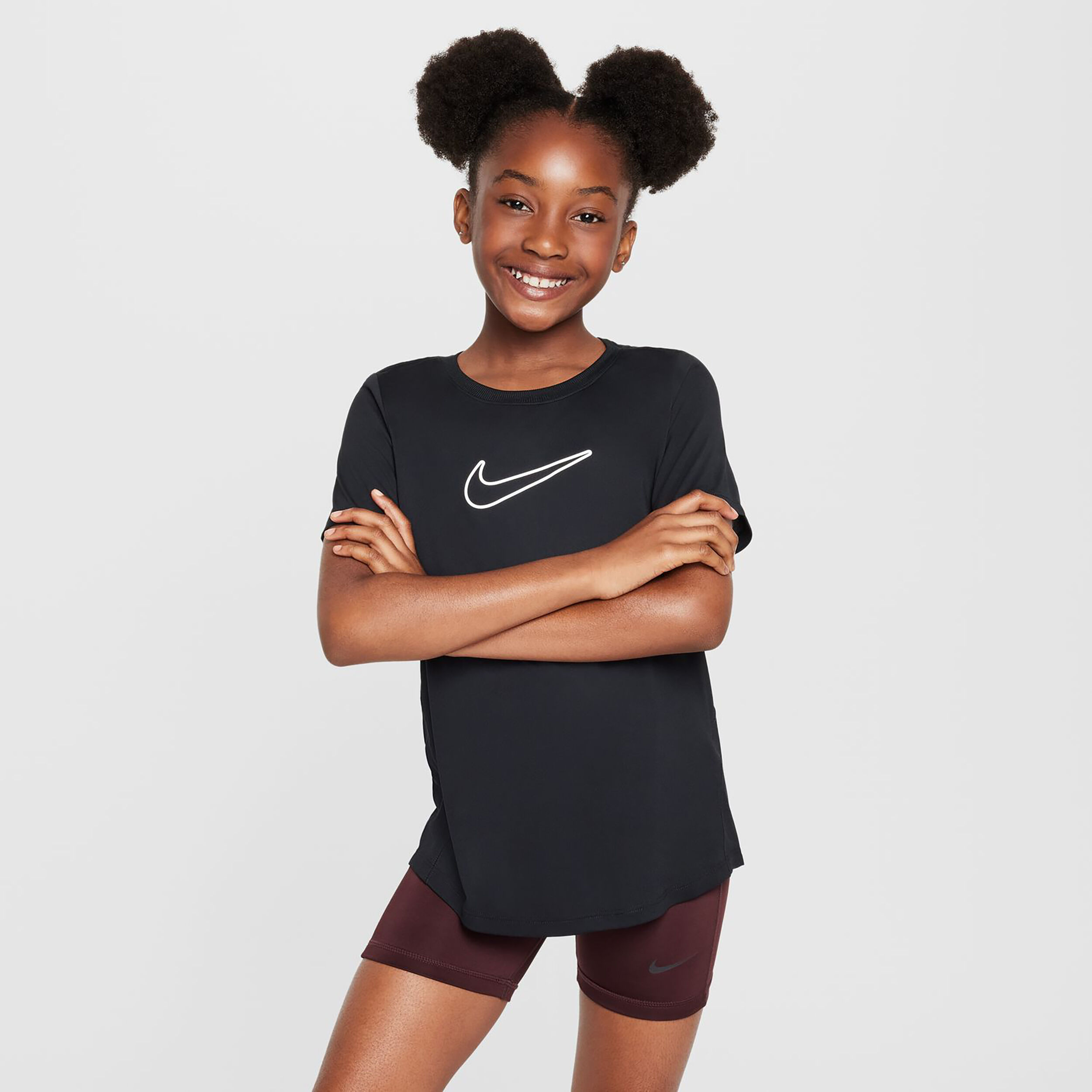 Dri Fit One STD T Shirt Madchen Schwarz