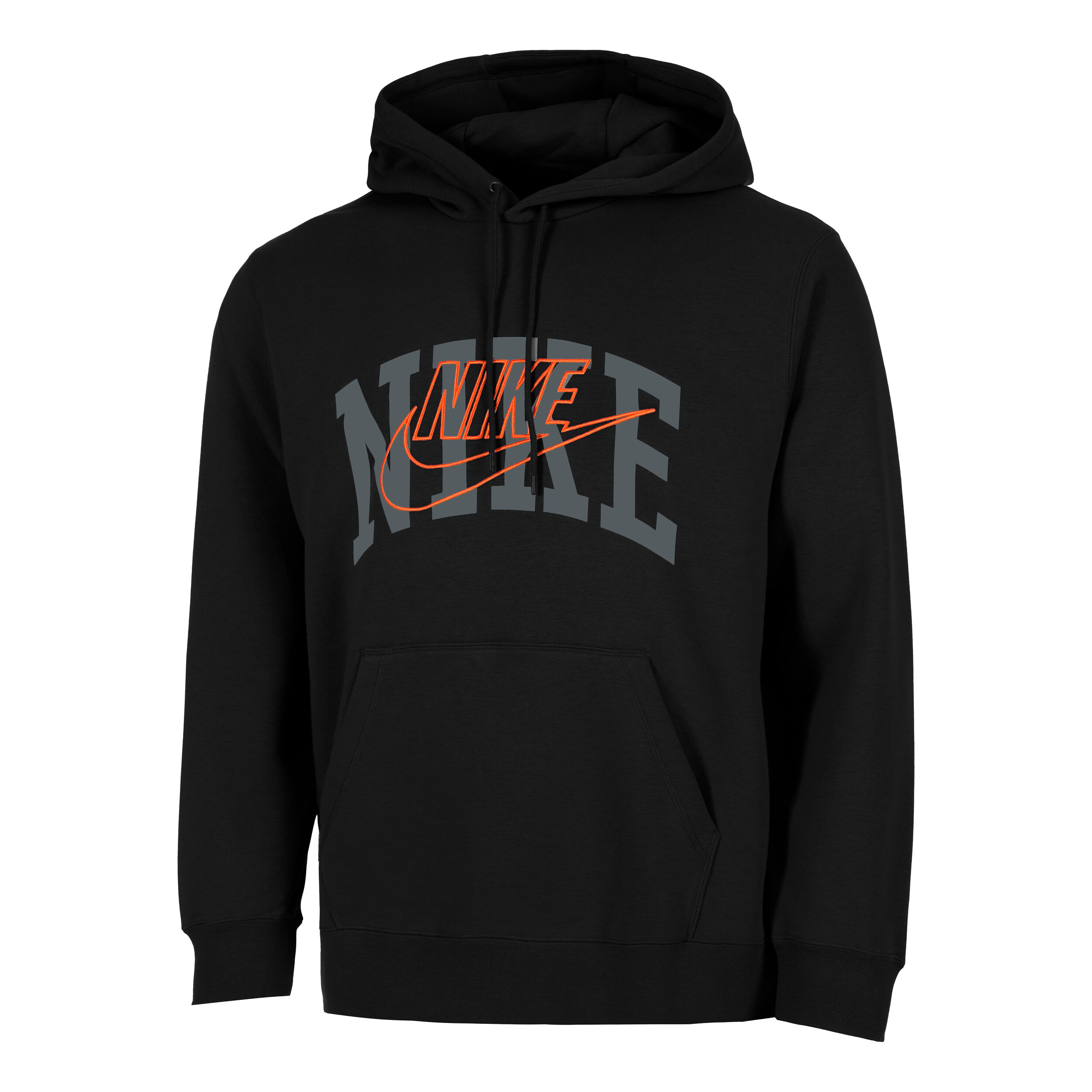 Black nike hoodie with orange logo clearance