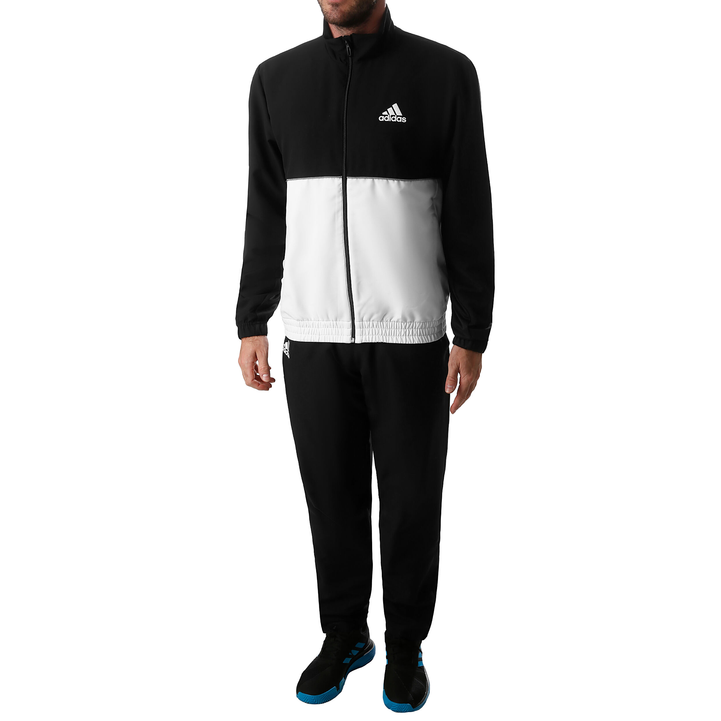 Adidas anzug clearance schwarz weiß