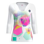 BIDI BADU Bekleidung BIDI BADU Kaleido V-Neck Longsleeve Damen-Mehrfarbig