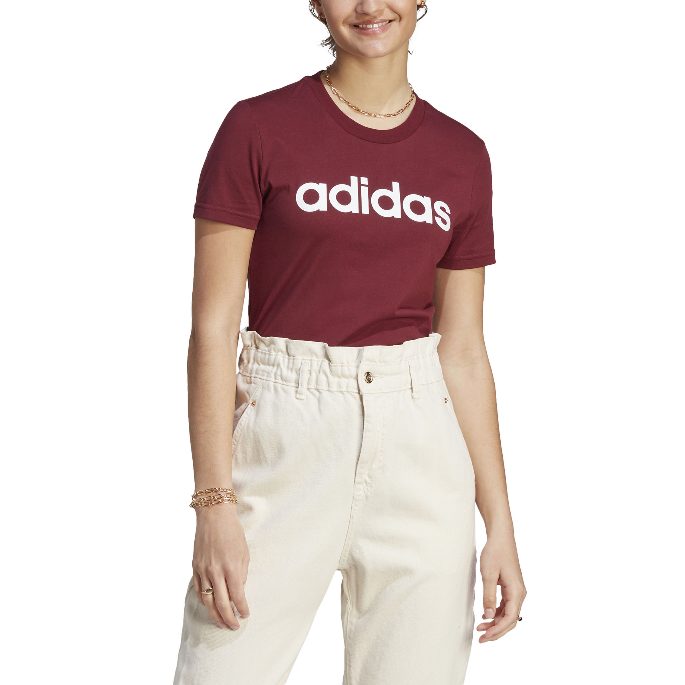 adidas Linear T Shirt Damen Rot Wei online kaufen Tennis Point DE
