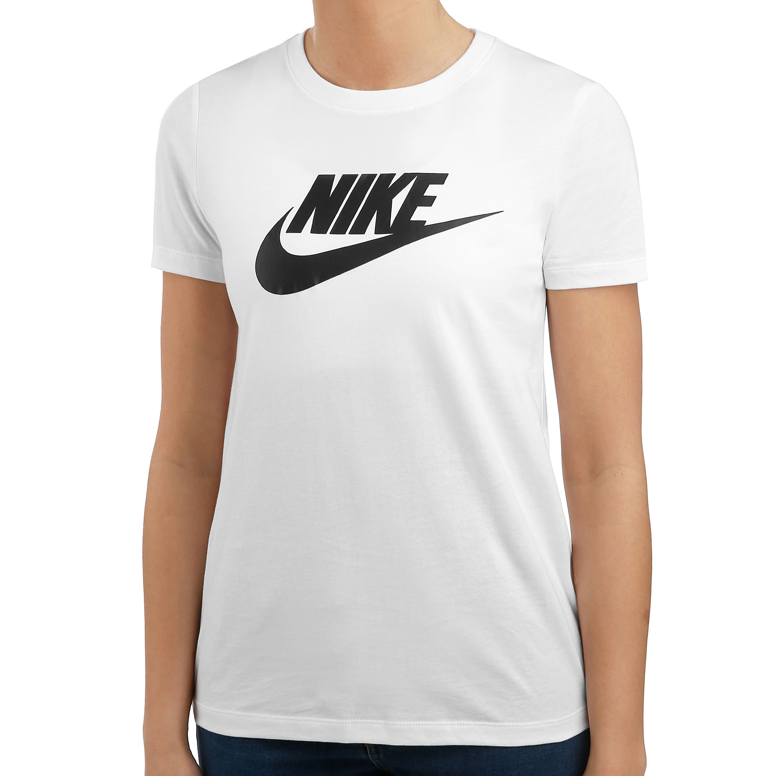 Nike Sportswear Essential T Shirt Damen Wei Schwarz online