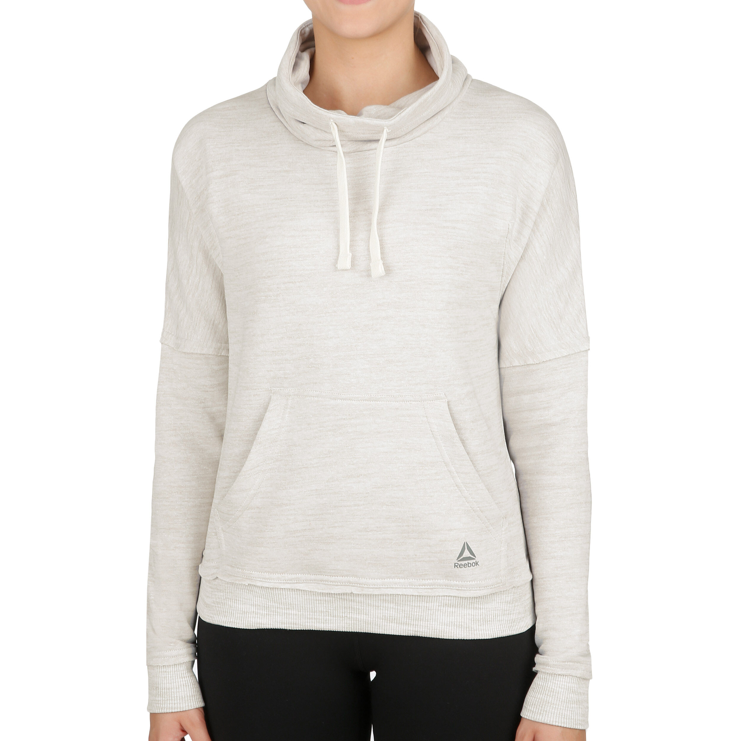 Reebok Elements Marble Cowl Neck Hoody Damen Creme, Grau Reebok Elements Marble Cowl Neck Hoody Damen Creme, Grau