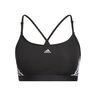 Aeroreact Low-Support 3 Stripes Sport-BH Damen-Schwarz