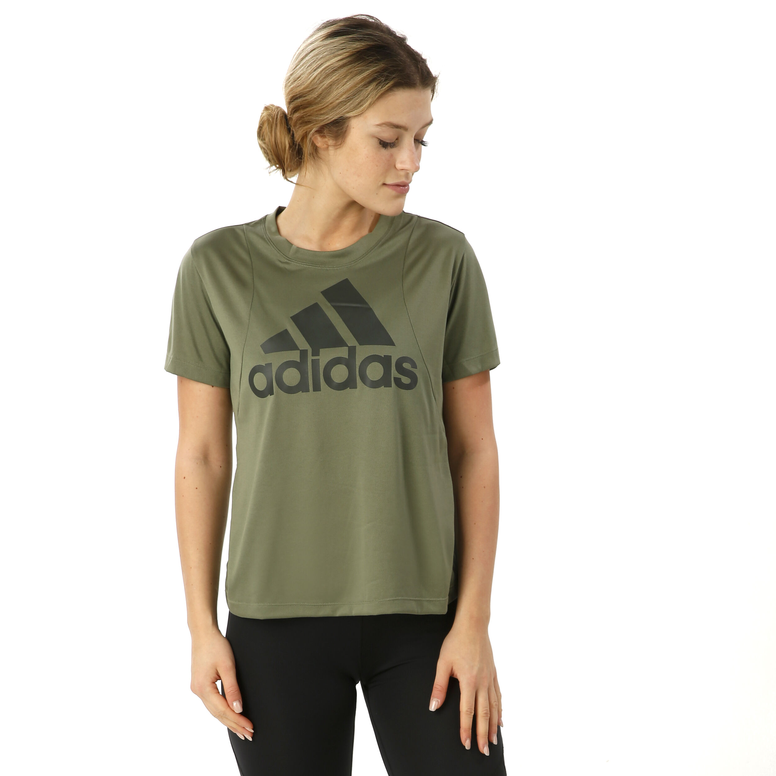 Badge Of Sport Logo T Shirt Damen Oliv Khaki