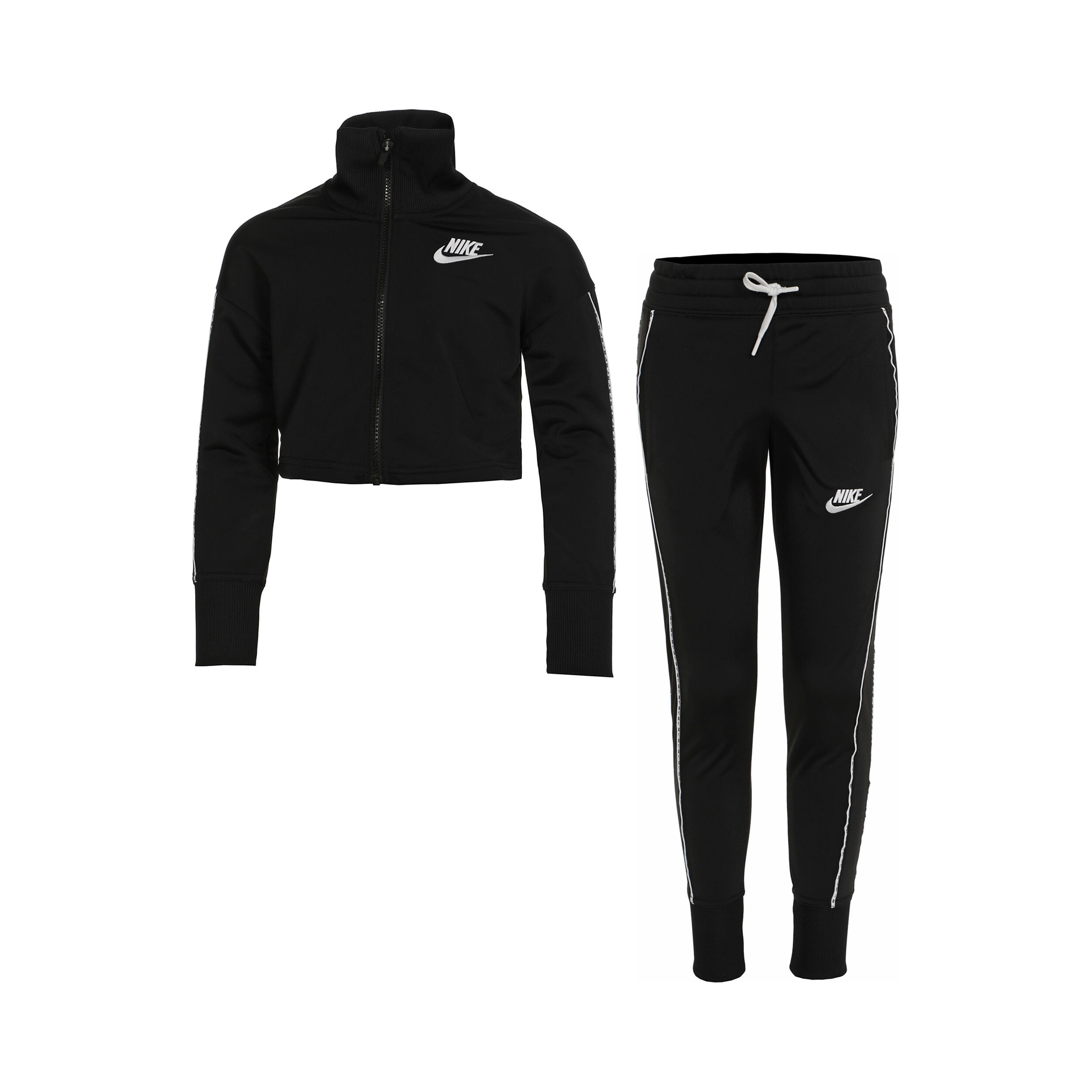 Black nike tracksuit girls hot sale