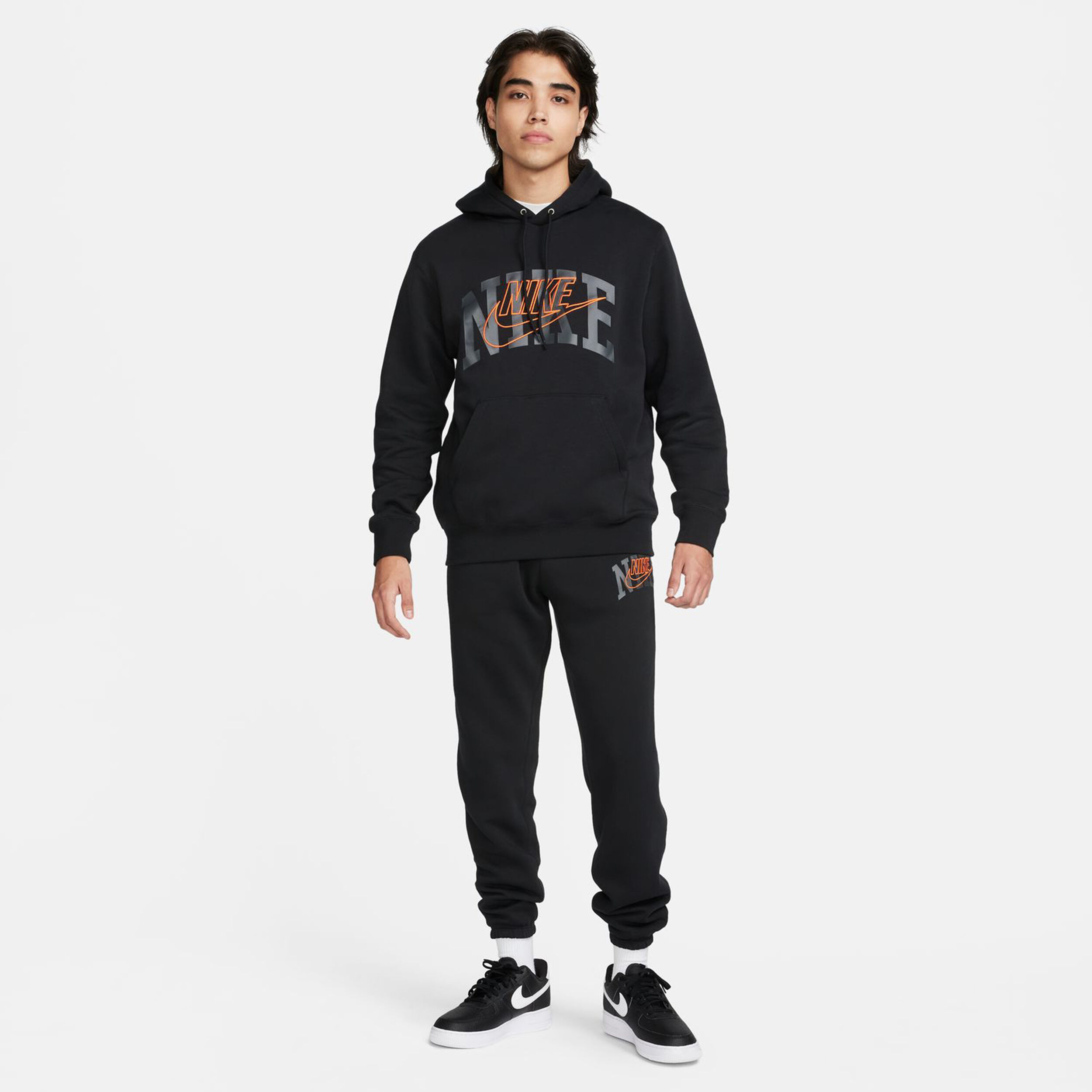 Nike Club Hoody Herren Schwarz Orange online kaufen Tennis Point DE