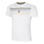 Quiet Please Bekleidung Quiet Please Endlessly Trainings Stripe T-Shirt Herren-Weiß,Mehrfarbig