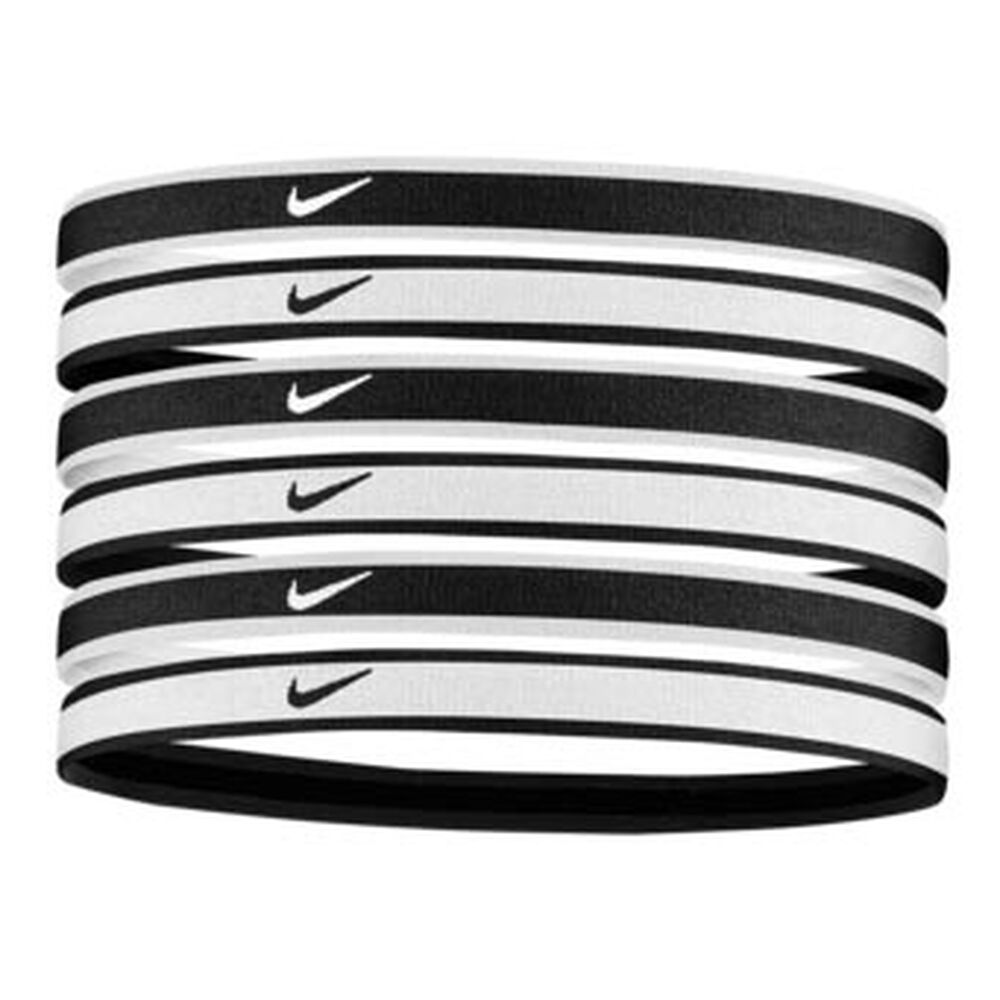 Nike Swoosh Sport Tipped Haarband 6er Pack in weiß, Größe: