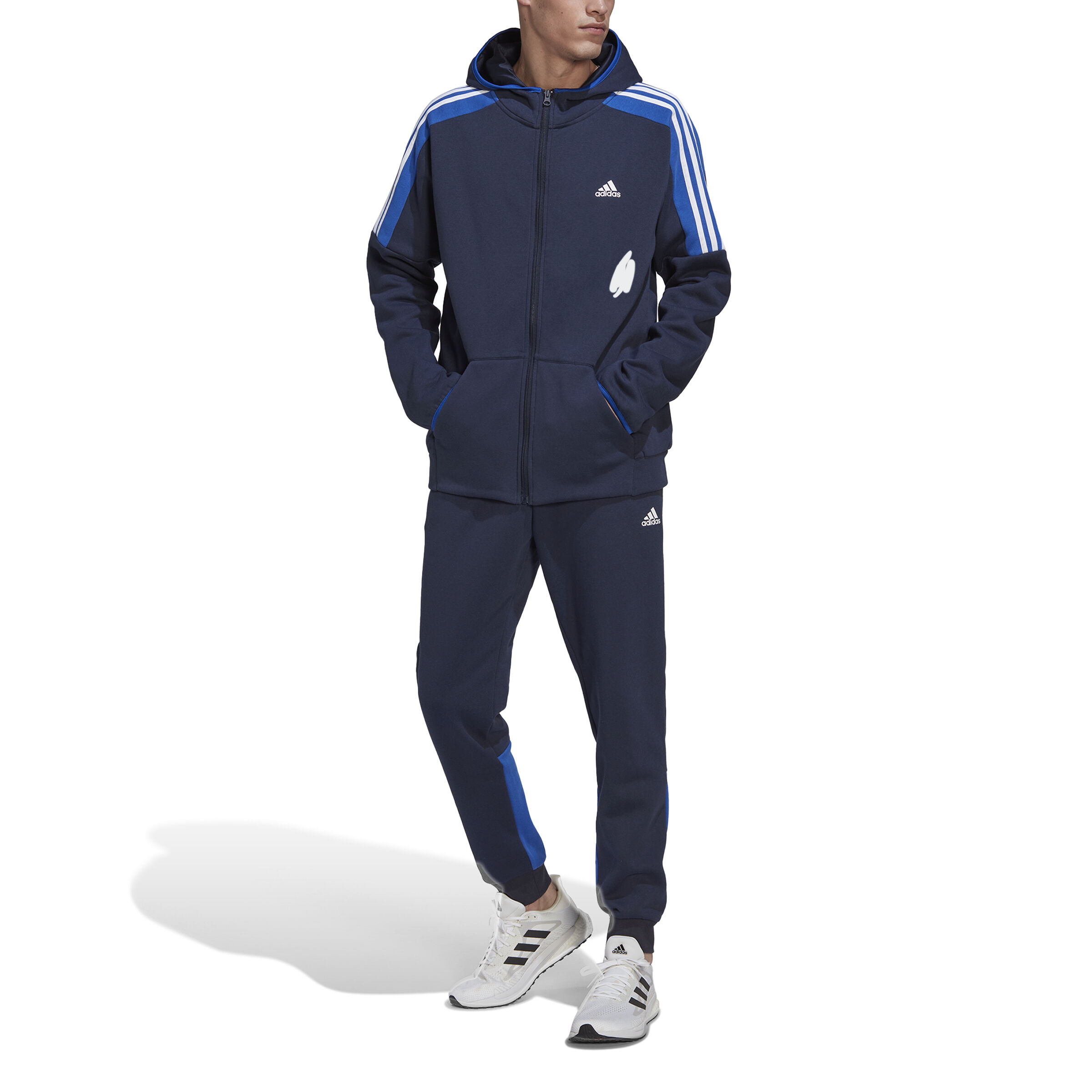 adidas Fleece Color Block Trainingsanzug Herren Blau online kaufen Tennis Point DE