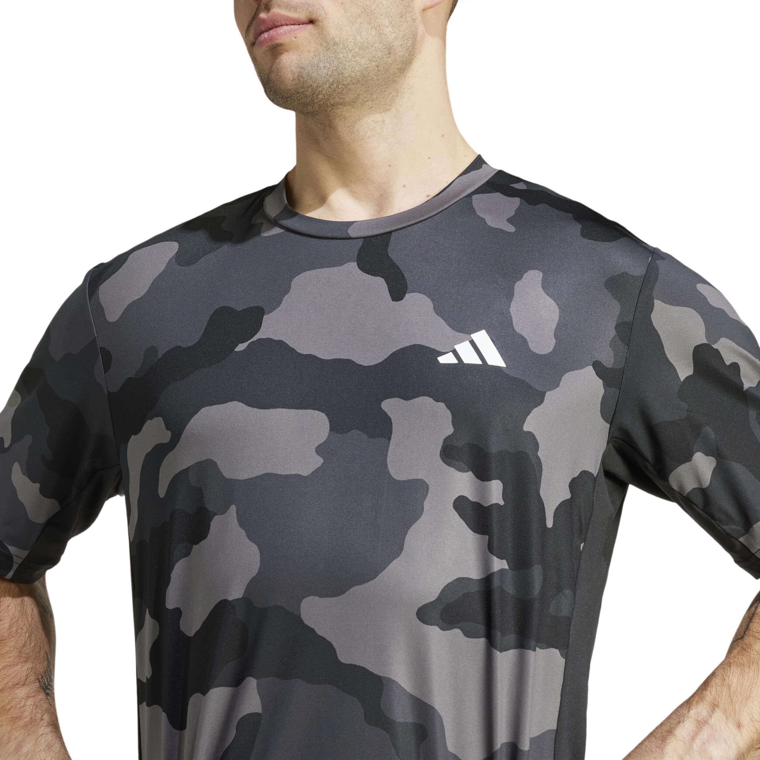 Camo AOP T Shirt Herren Schwarz Grau