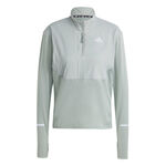 adidas Bekleidung adidas Ultimate High Visibility Half-Zip Laufshirt Damen-Salbei