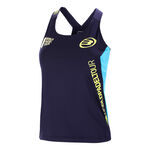 Bullpadel Bekleidung Bullpadel T-Shirt Tank-Top Damen - dunkelblau, gelb