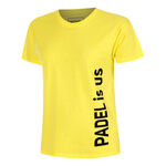 Padel-Point Bekleidung Padel-Point Padel Is Us T-Shirt Damen-Gelb,Schwarz