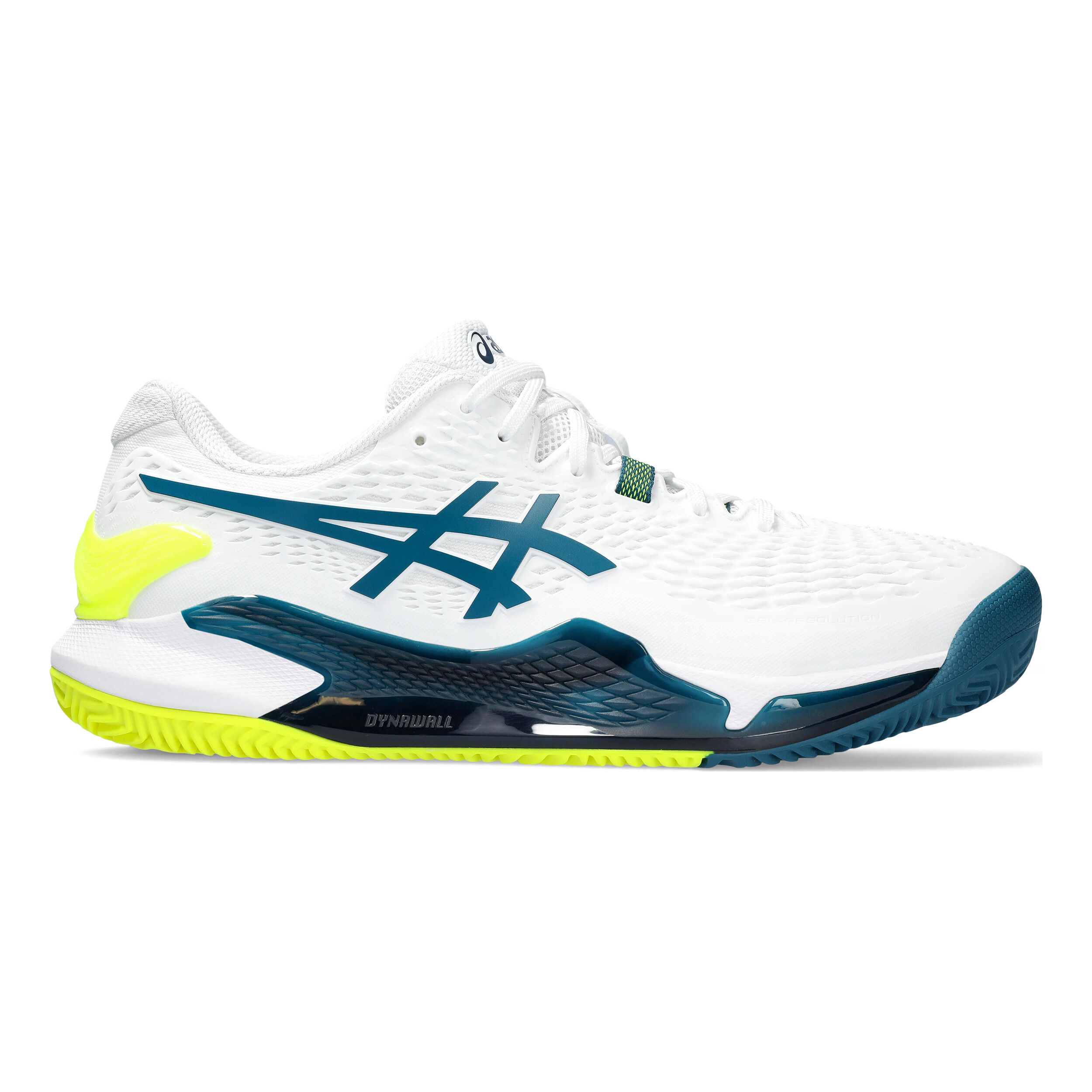 Gel Resolution 9 Sandplatzschuh Herren WeiB Petrol
