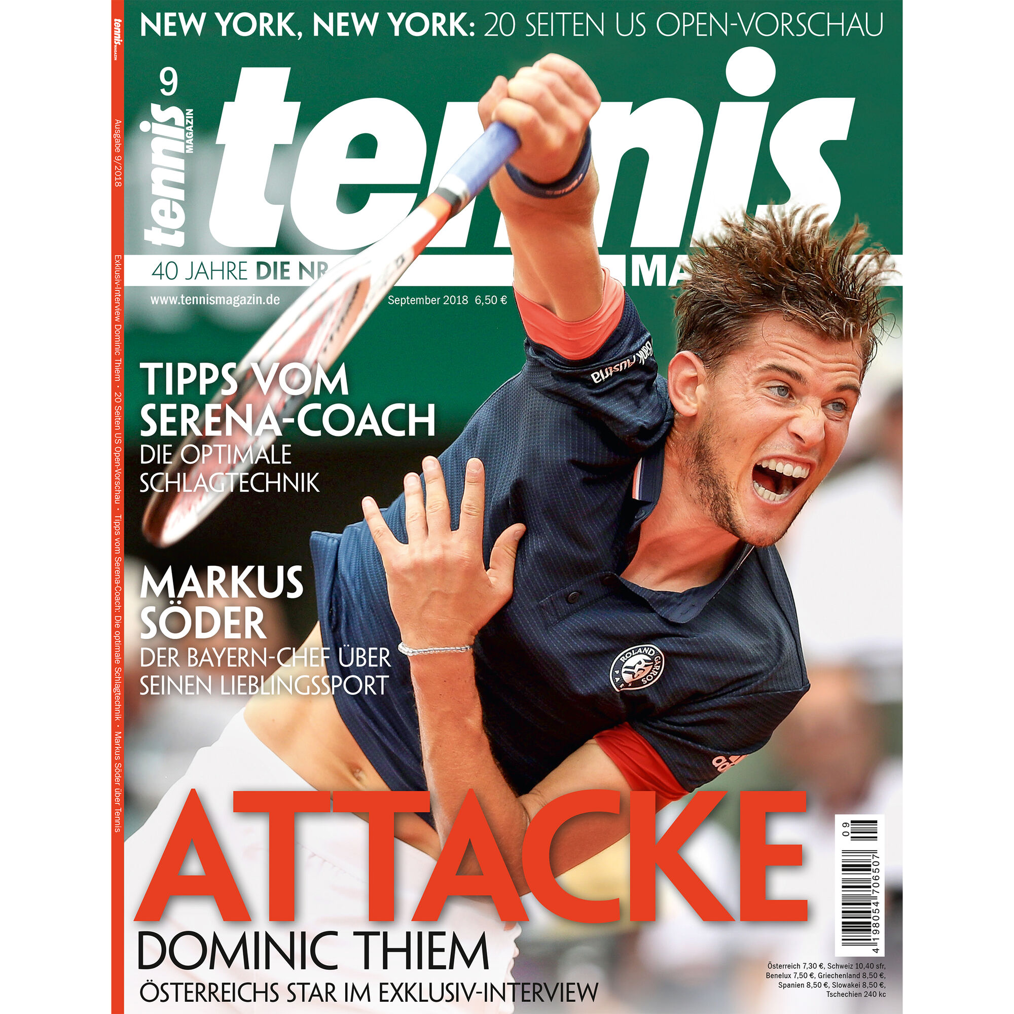 Tennis Magazin September 2018 Zeitschrift online kaufen Tennis Point DE