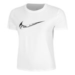Nike Bekleidung Nike Dri-Fit One Swoosh Laufshirt Damen-Weiß