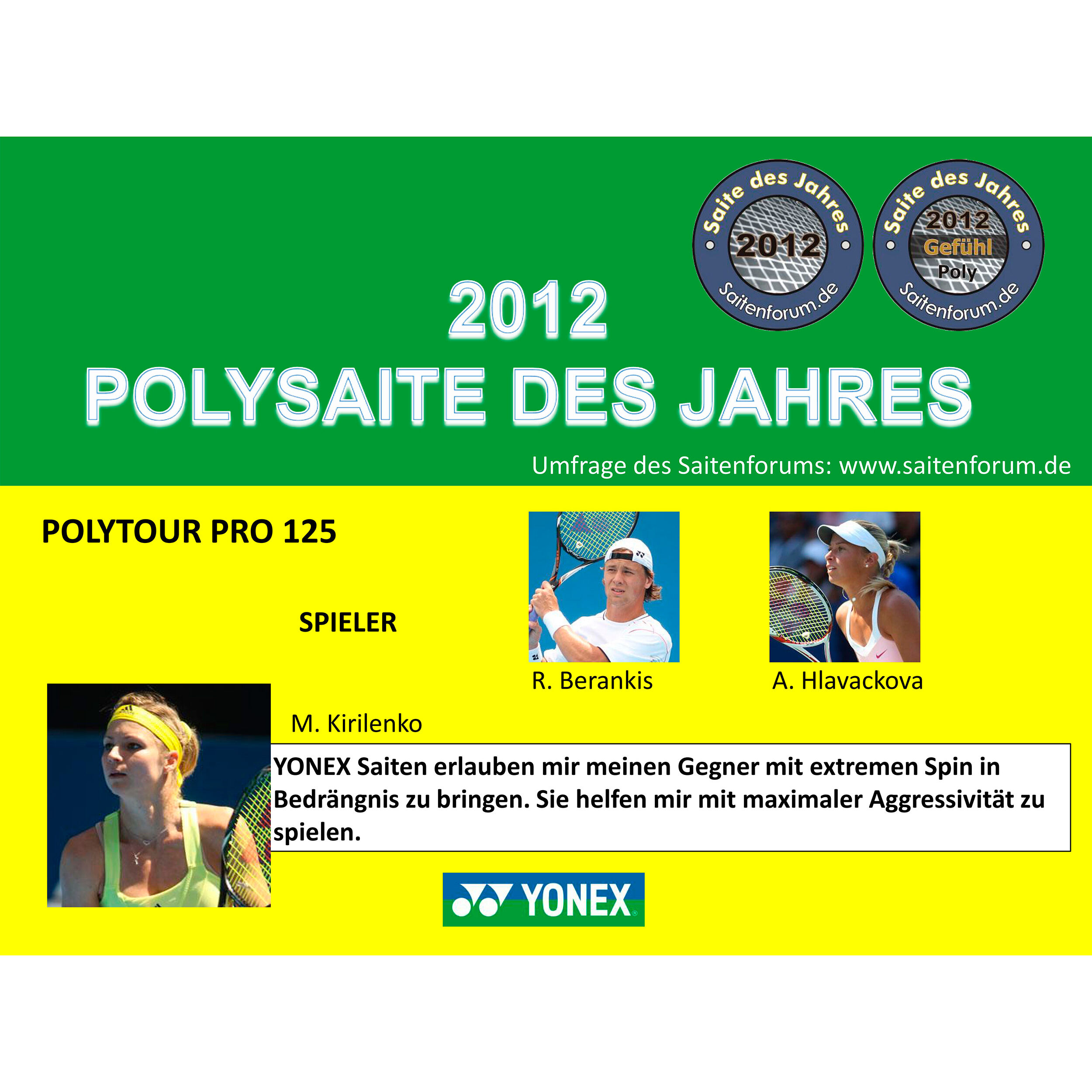 Yonex Poly Tour Pro Saitenrolle 200m gelb NEU 