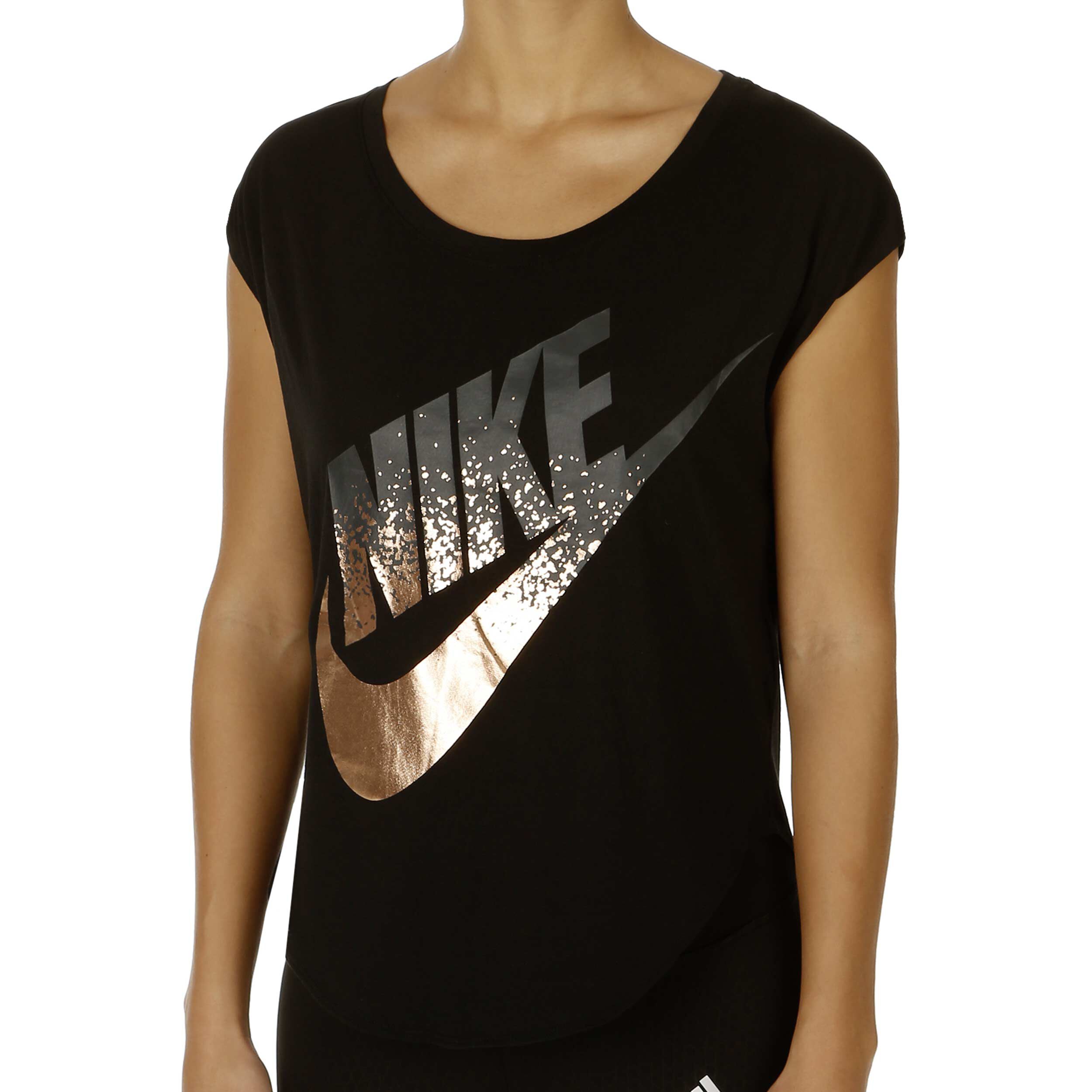 Black and gold nike shirt women's hot sale